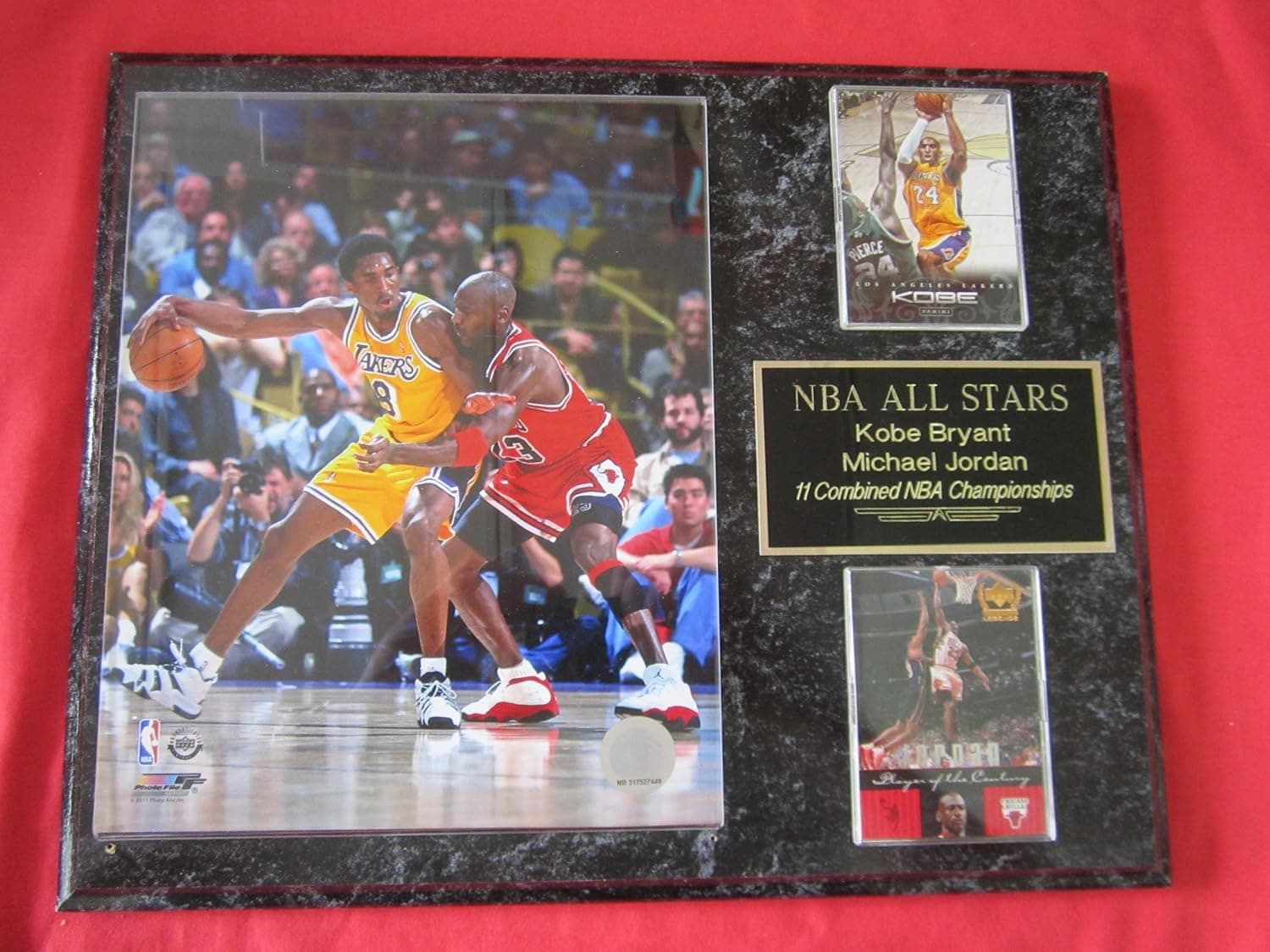 Kobe Bryant Michael Jordan 2 Card Collector Plaque w/ 8x10 Photo