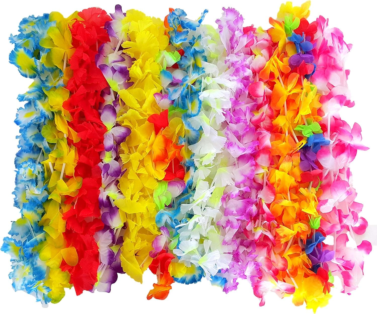 Tropical Leis Necklace, Hawaiian Luau Flower Leis