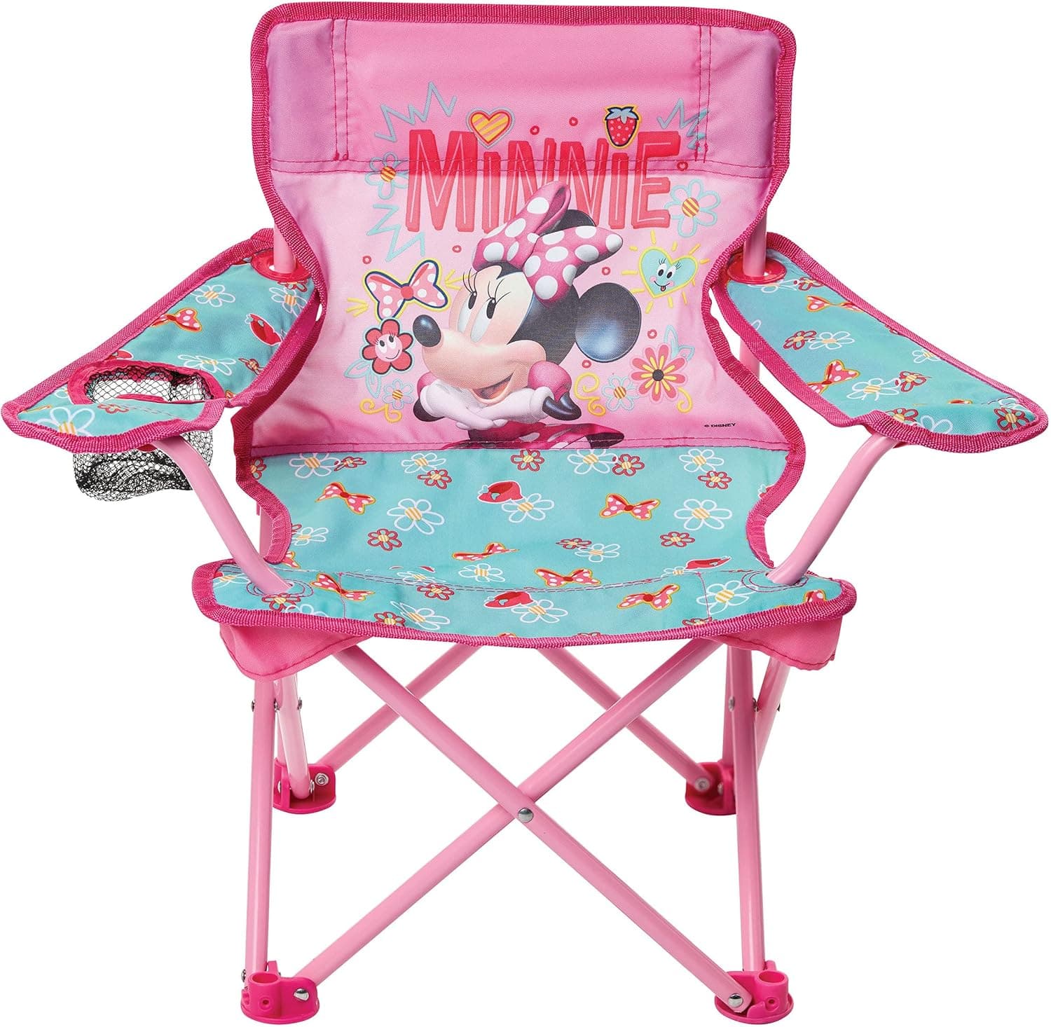 Minnie Mouse Camp Chair for Kids, Portable Camping Fold N Go Chair with Carry Bag