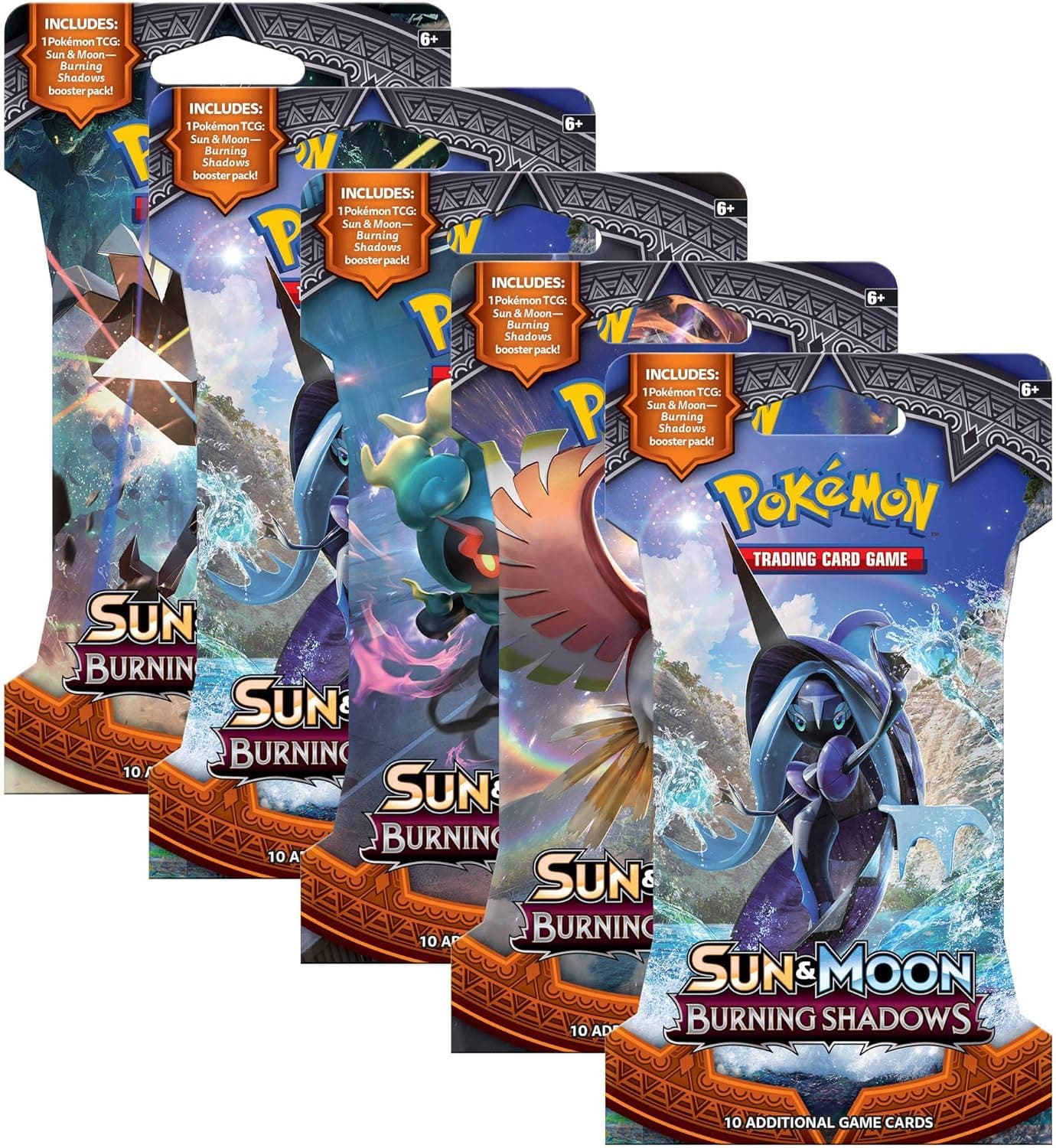 Pokemon Sun & Moon - Burning Shadows 5 Pack Bundle 728192488412 Multicolor
