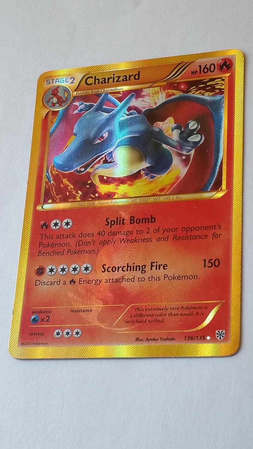 Charizard Plasma Storm 136/135 Pokemon Card Secret Rare