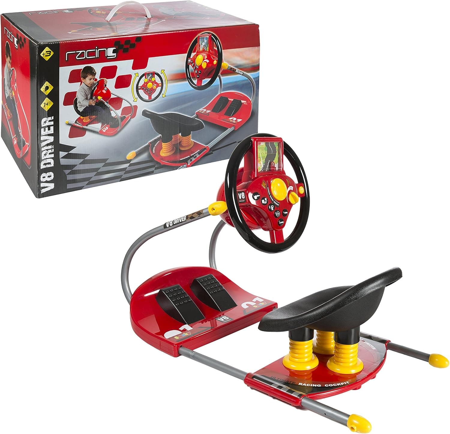 CP Toys Battery-Operated Sit On Simulated Driver with Moving Screen and Lights & Sounds