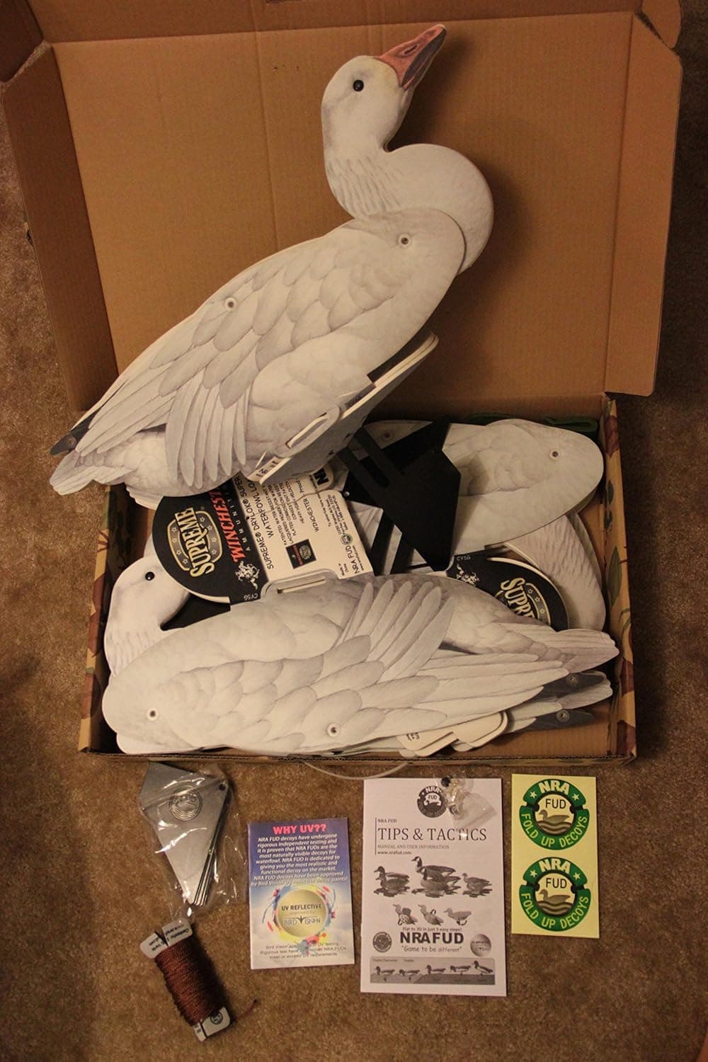 NRA Official FUD Snow Goose 3D Fold Up Decoy 6 Pack