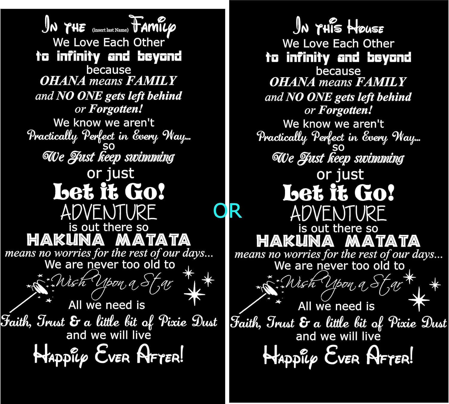 Walls with Style in The (Insert Your Last Name) Family Happily Ever After Wall Decal, in This House Type, (White)