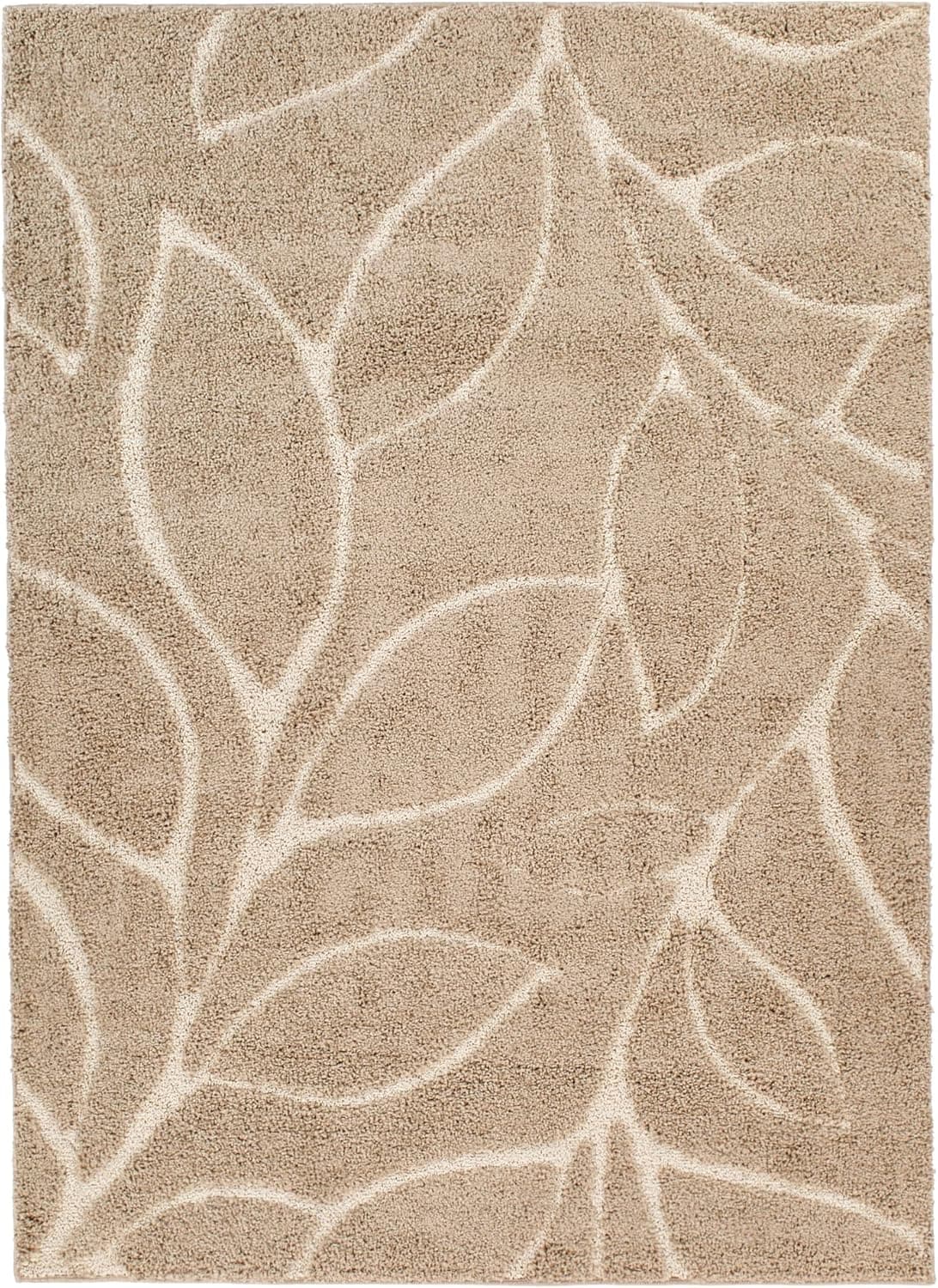 Carpet Art Deco Brentwood Collection Area Rug, 5'3"x7'5", Light Brown