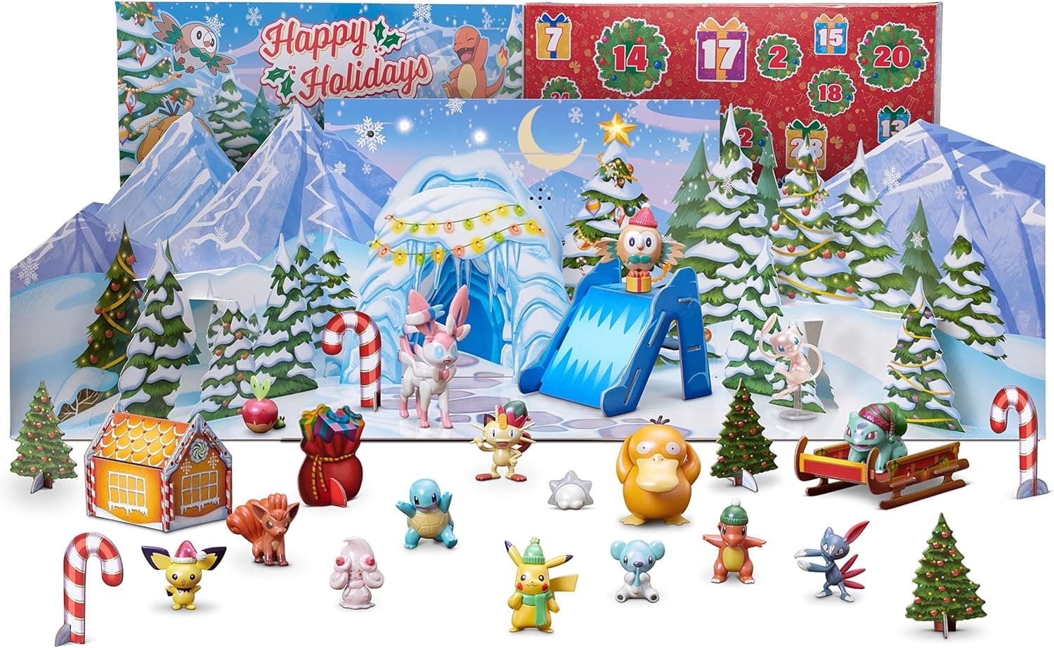 POKÉMON DELUXE HOLIDAY CALENDAR - Features 15 2-Inch Battle Figures with Special Finish and Nine Diorama Accessories