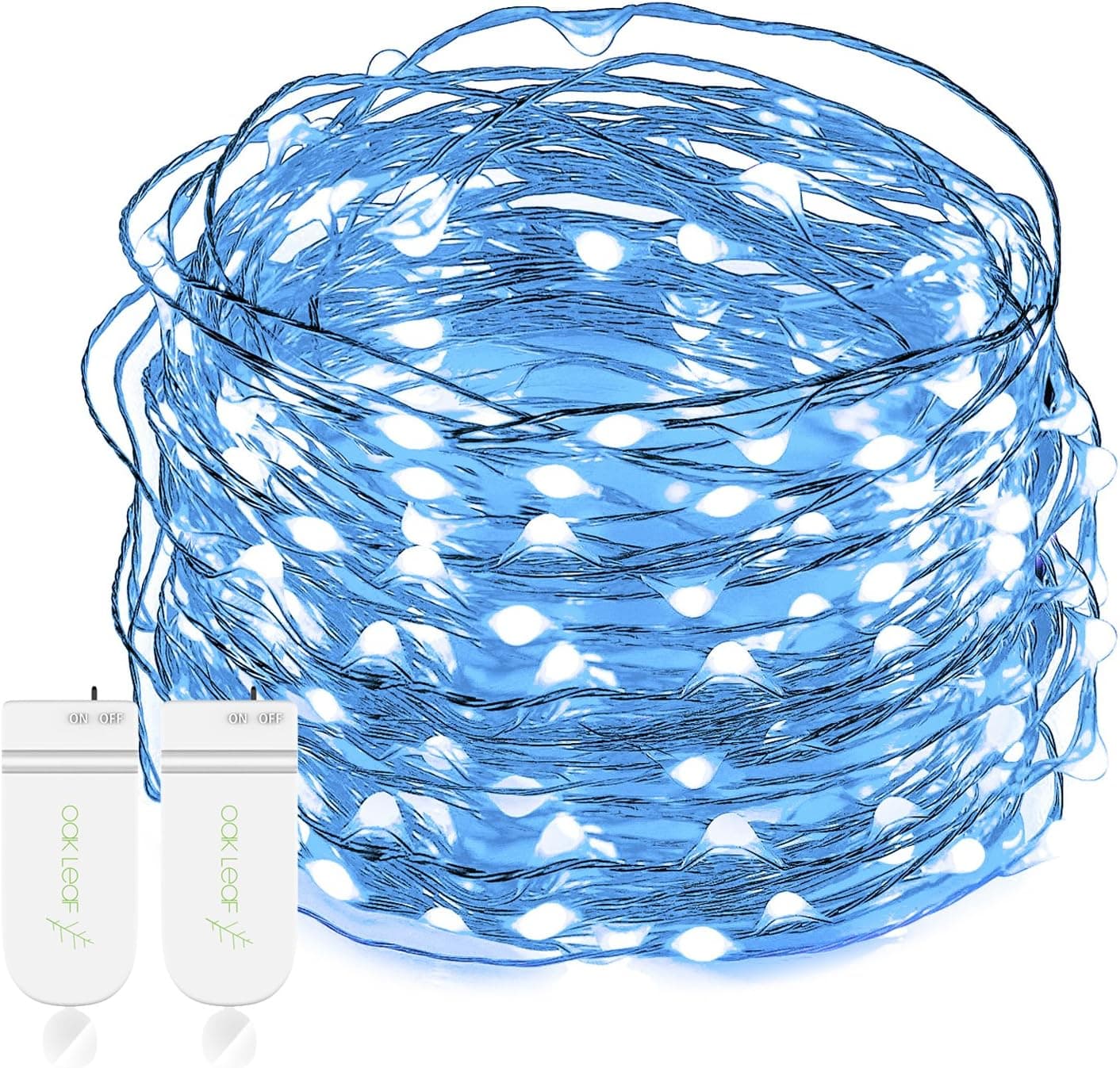 String Lights,Oak Leaf 2 Set of 9.8ft 30 LEDs Fairy Lights LED Starry String Lights Copper Wire Super Bright Micro Lights for Garden Patio Home Bedroom Party Wedding Decoration - Blue