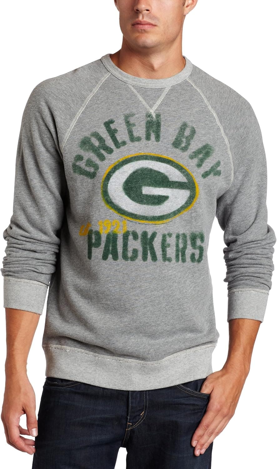 NFL Green Bay Packers Heather Vintage French Terry Raglan Men's