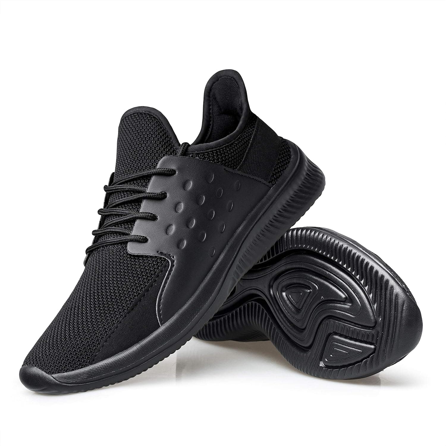 SILLENORTH Running Shoes for Men Sneakers Tennis Shoes Walking Shoes Pull-on Athletic Zapatos Black 13