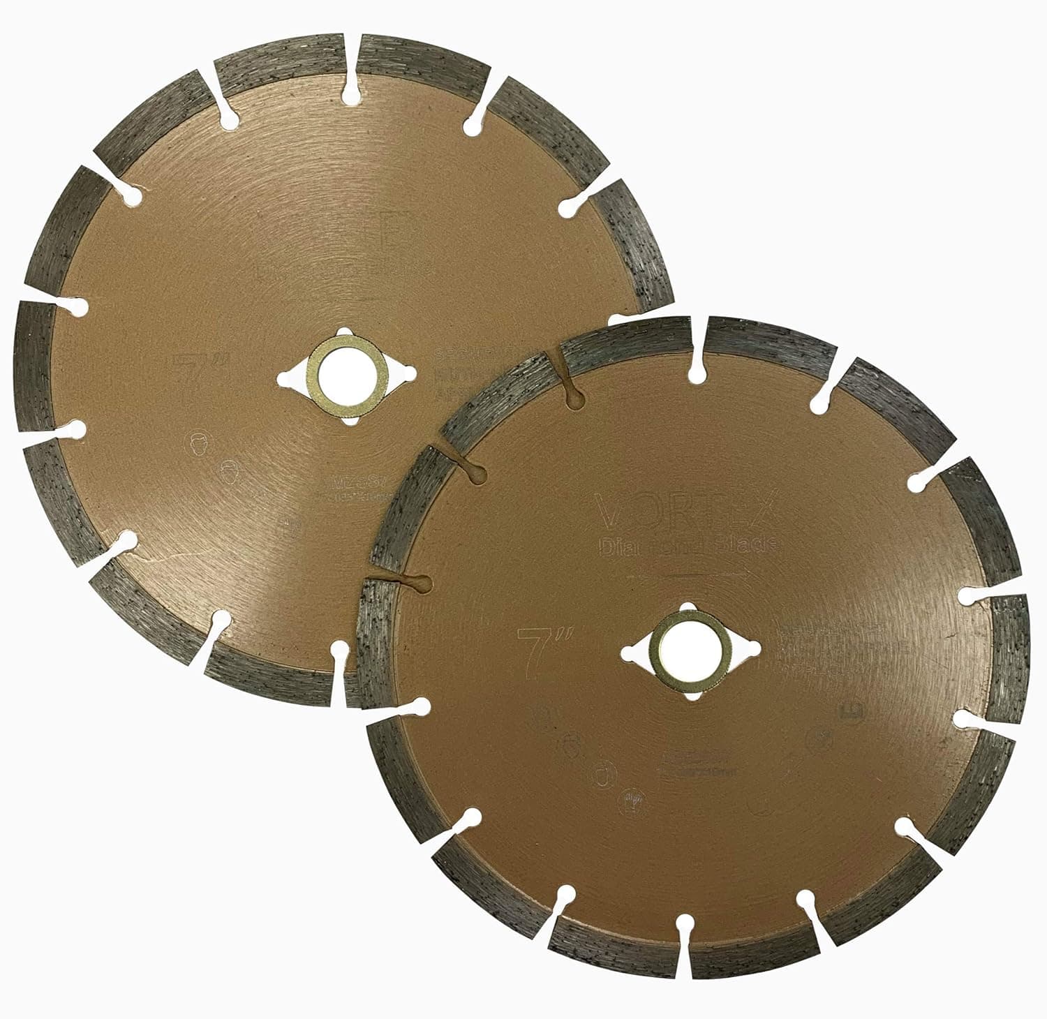 (2 PACK) VTXMax VSS 7 inch Dry or Wet Cutting General Purpose Power Saw Segmented Diamond Blades for Concrete Stone Brick Masonry (7" - 2 pcs)
