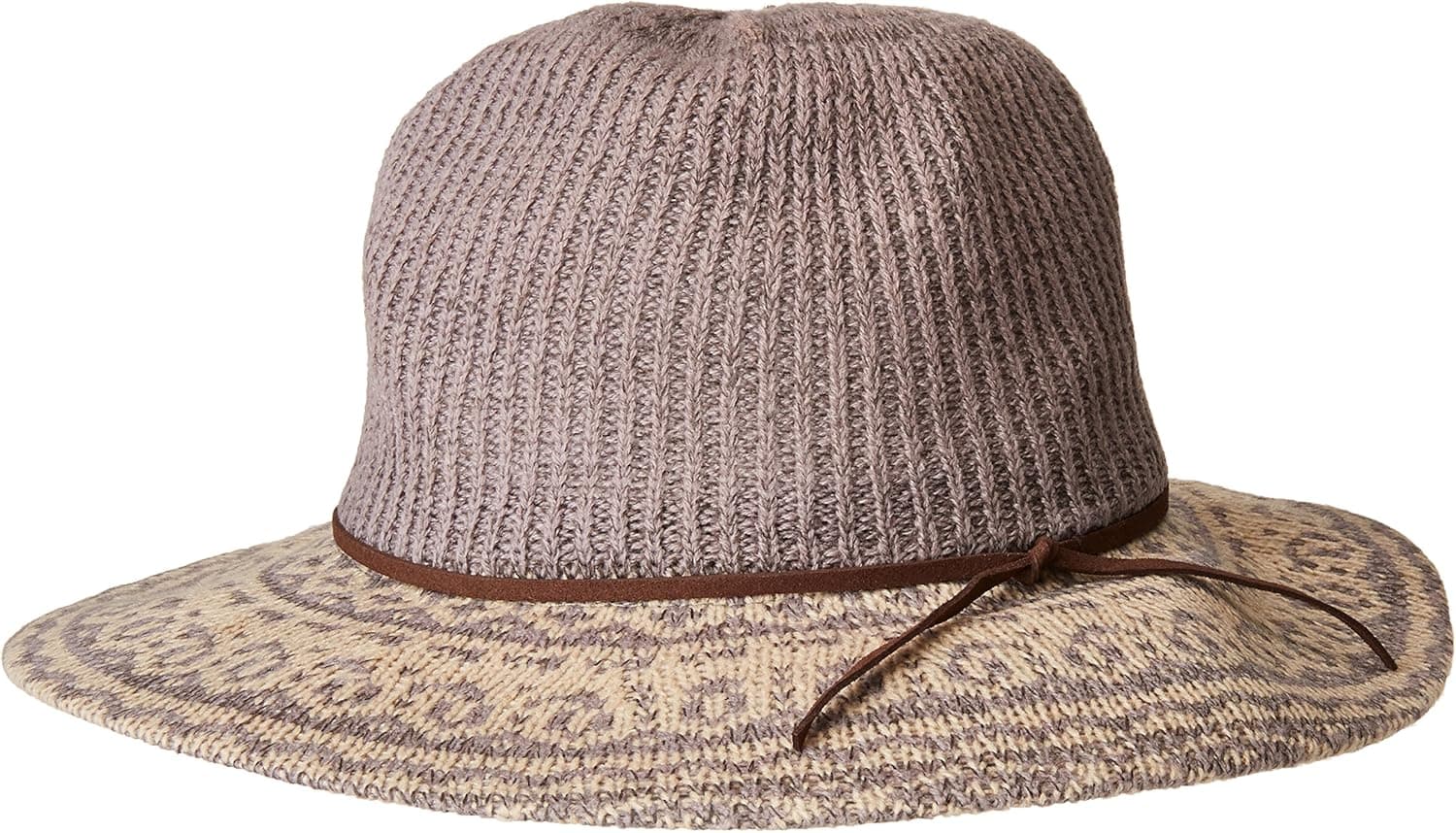 San Diego Hat Company Women's 3.25 Brim Knit Fedora with Faux Suede Trim