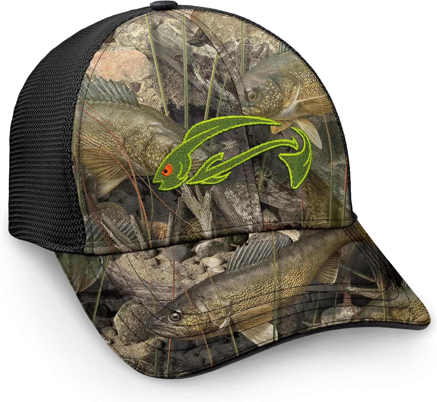 Fishouflage Walleye Fishing Hat – Cool Breeze Camo Mesh Back