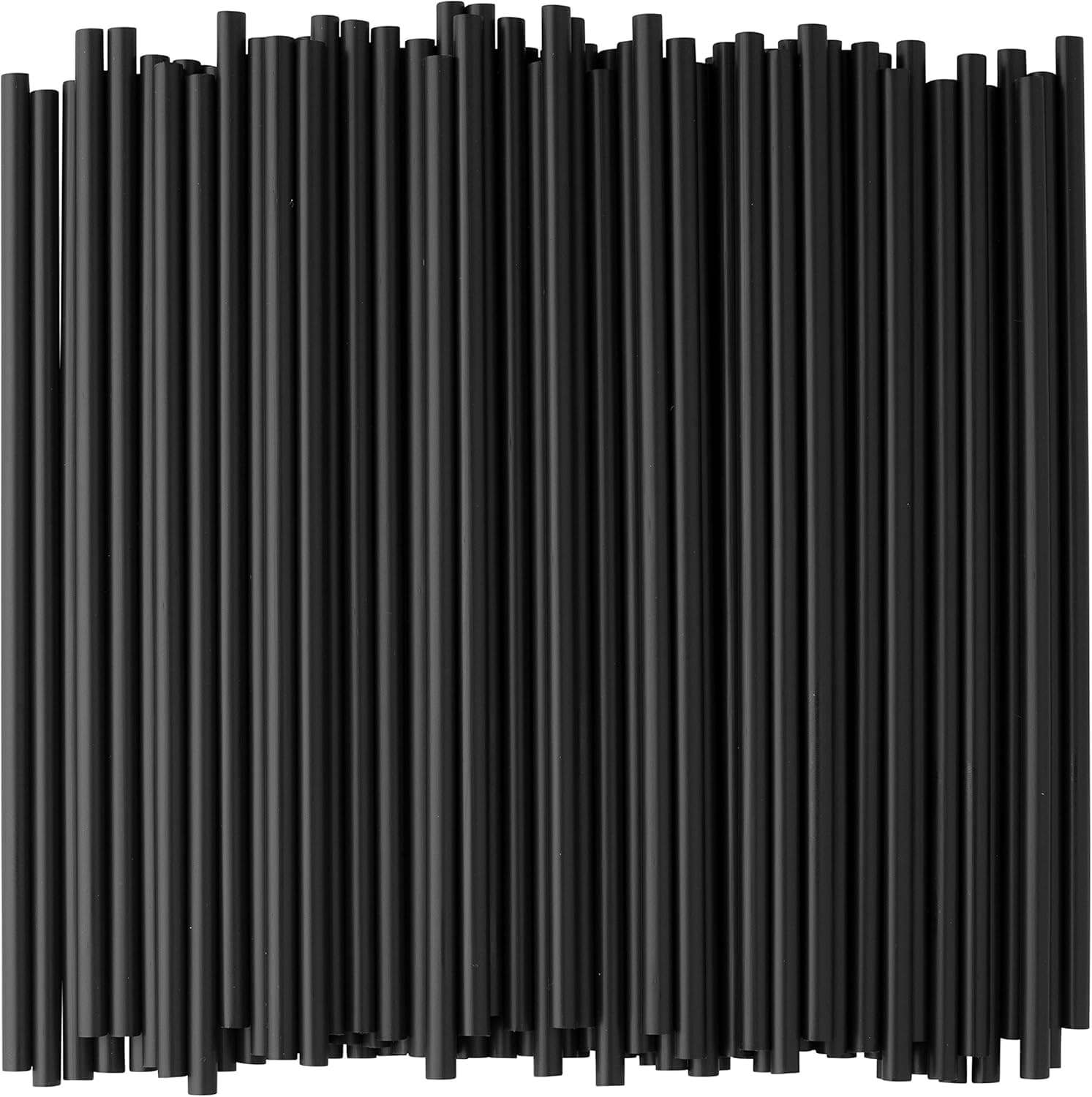 Crystalware, Cello Individually Wrapped Black Plastic Straws, 7 3/4 Inches, Jumbo Pack 500 Straws
