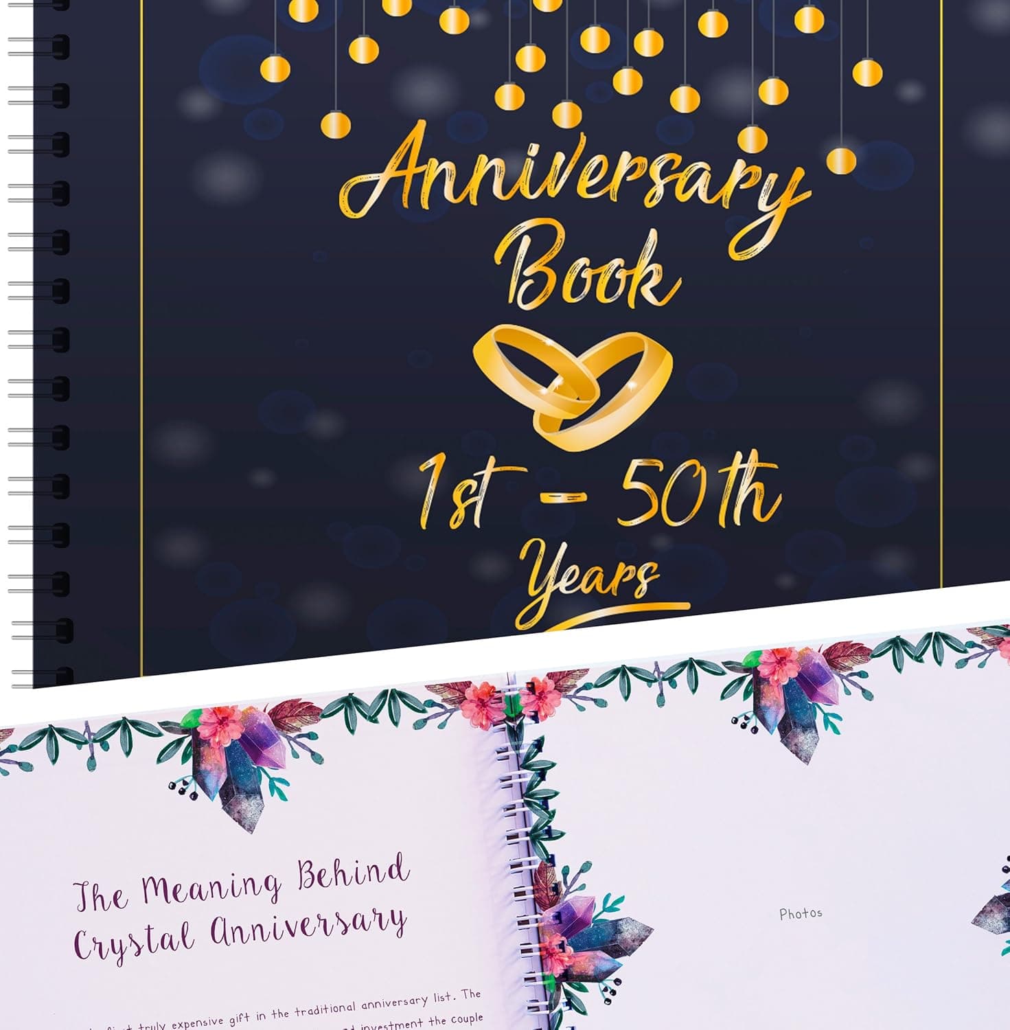 Unconditional ROSIE Wedding Gift for Couple, Memory Book | A Hardcover Journal to Document Anniversaries from The 1st to The 50th Year | Present for Him/Her | Personalized Surprise for Husband & Wife
