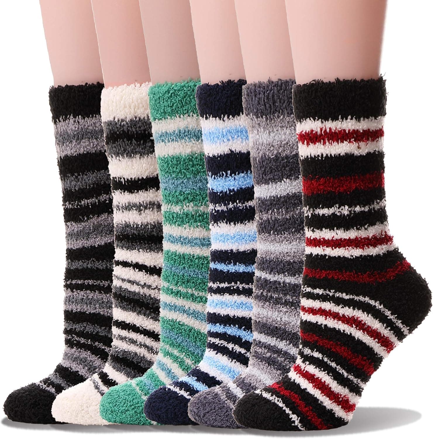 MOGGEI Fuzzy Socks for Women Fluffy Slipper Cabin Warm Soft Fleece Winter Cozy Comfy Thick Sleep Adult Home Socks
