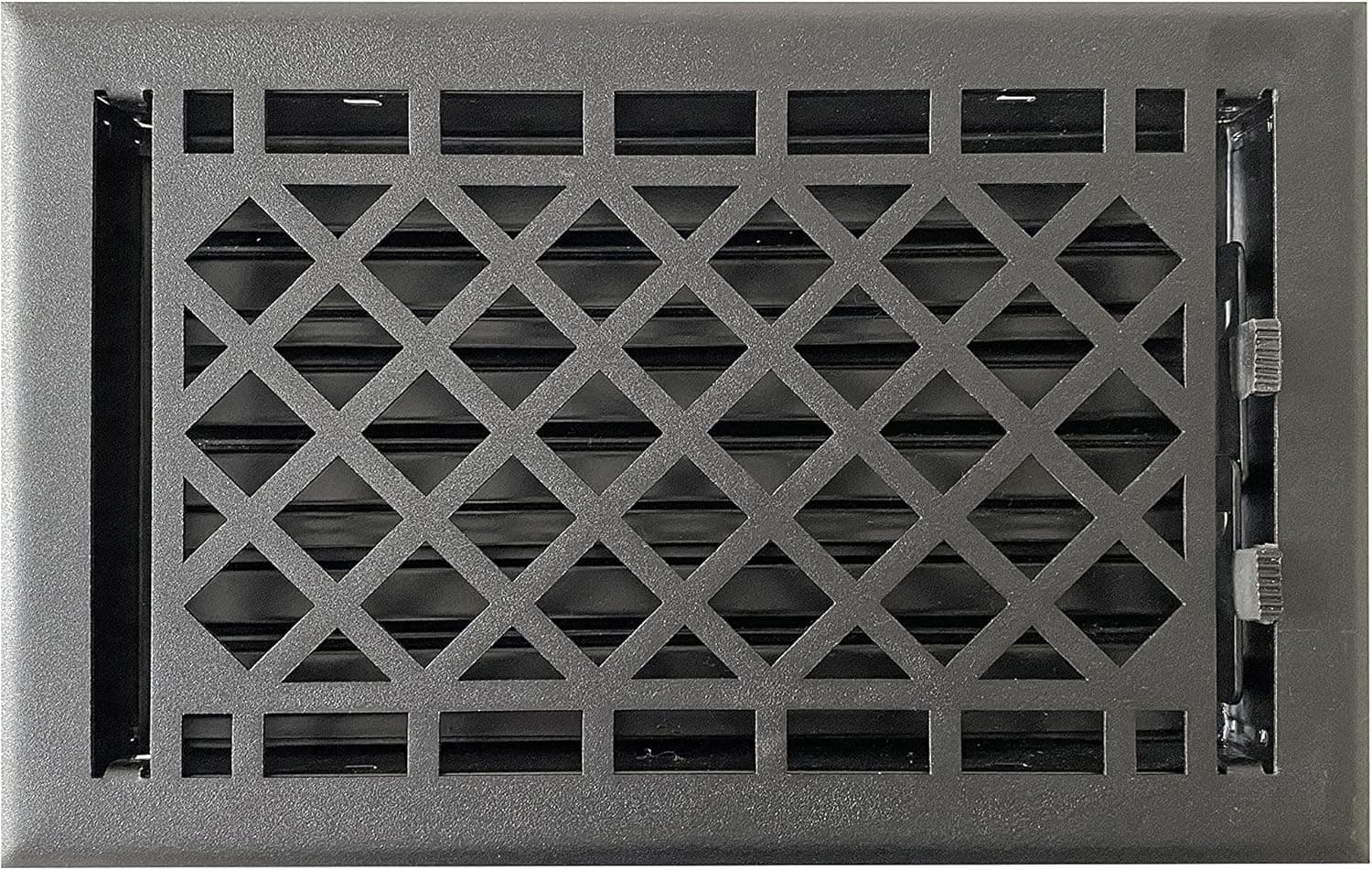 Empire Register Co, Vent Cover - 6x10 inch, Art & Craft Design, Textured Black Finish, Heavy Duty Floor Vent Covers, Metal Damper Attached. Vent Covers for Home Floor only.