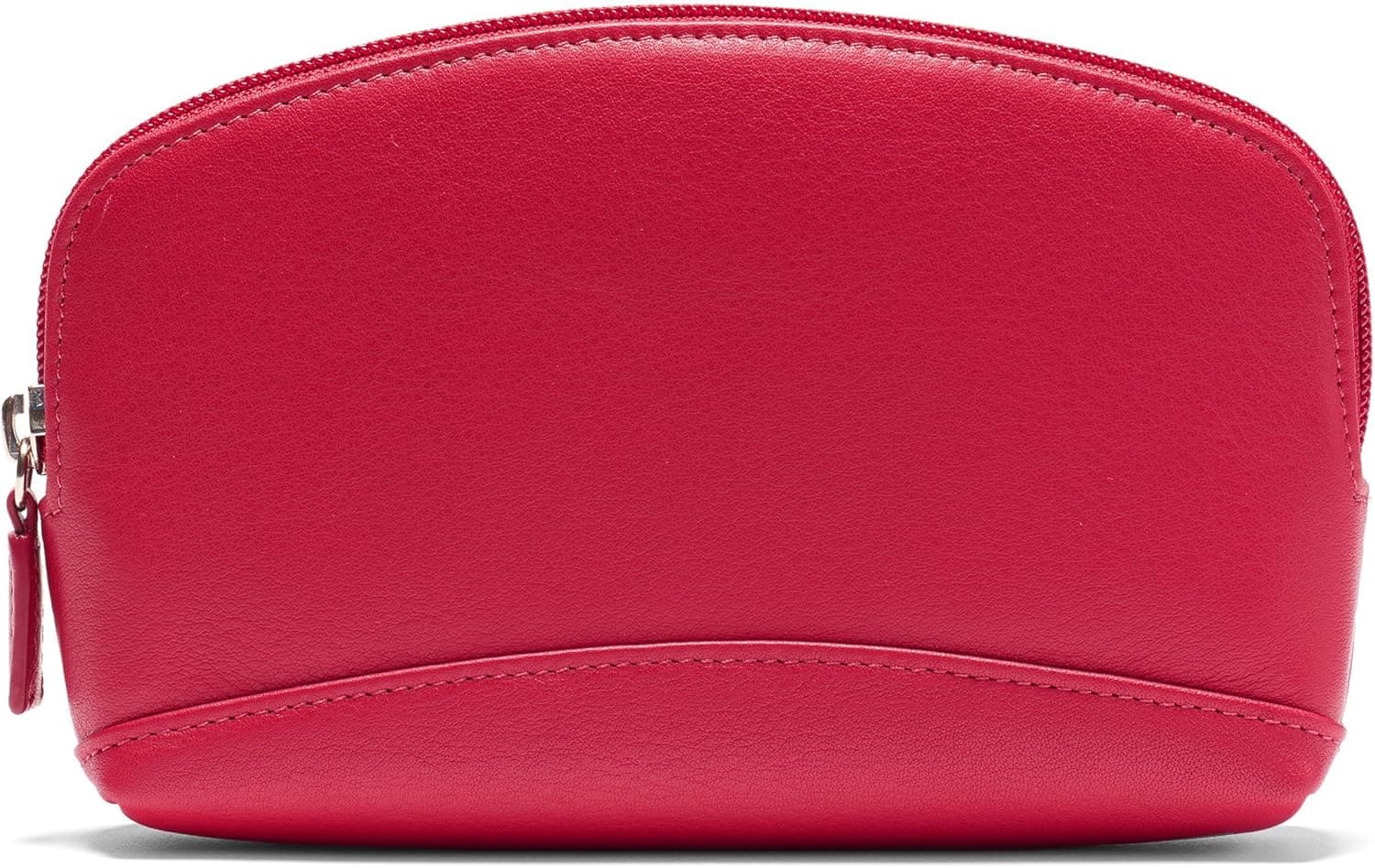 Small Cosmetic Bag - Full Grain Leather Leather - Red Apple (red)