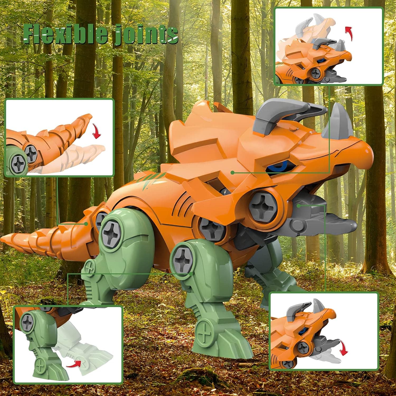 5 in 1 Dinosaur Transformer Toys, Take Apart Robot Dinosaur Toys for Kids 3-5 Year Old, STEM Dinosaur Building Kit, Christmas Birthday Gift for Toddlers,Boys,Girls