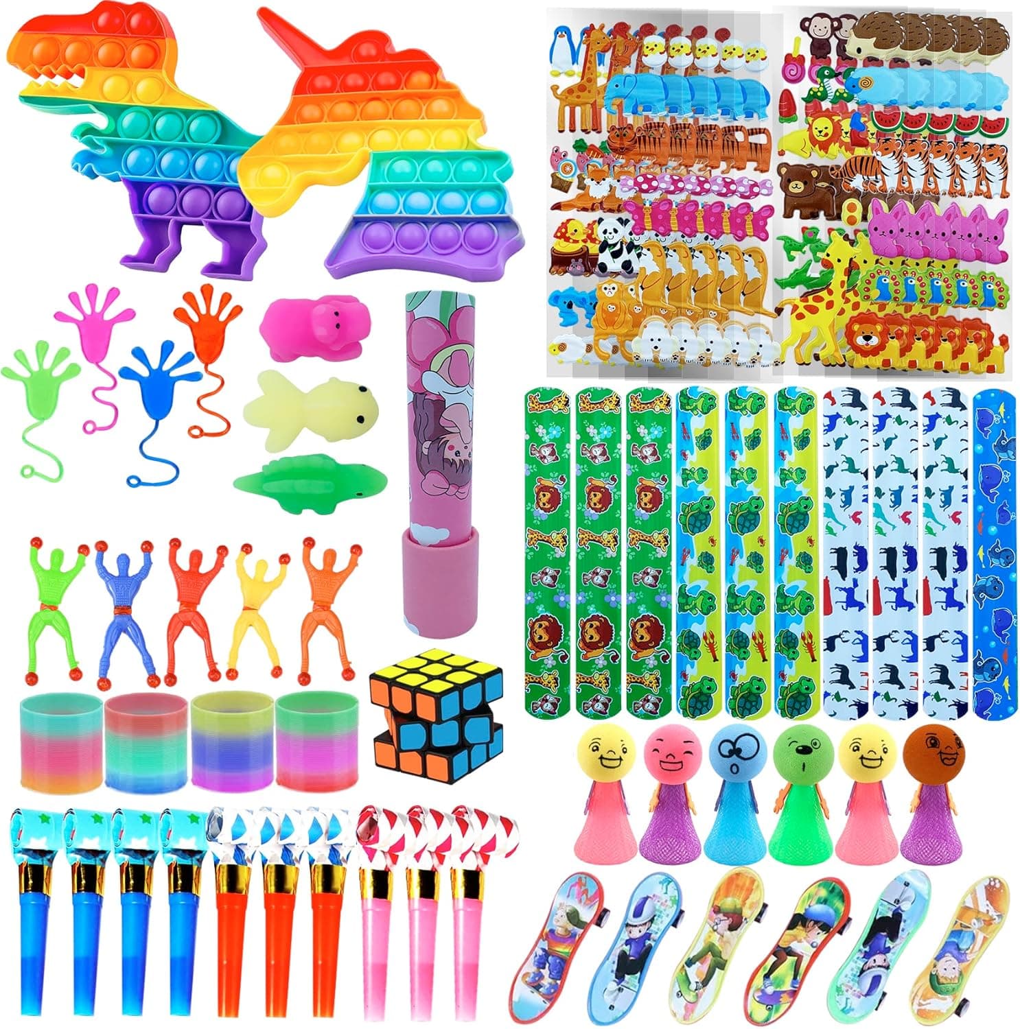 S SMAZINSTAR Birthday Party Favor for Kids, Pop Mini Mochi Squishy Bulk Its Toy, Slinky Classroom Pinata Prizes Supplies, Goodie Bag Valentines Day Easter Basket Stuffers for Boy Girl …