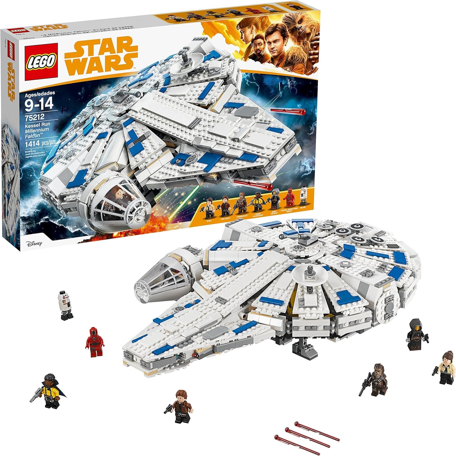 LEGO Star Wars Solo: A Star Wars Story Kessel Run Millennium Falcon 75212 Building Kit and Starship Model Set, Popular Building Toy and Gift for Kids (1414 Pieces) (Discontinued by Manufacturer)