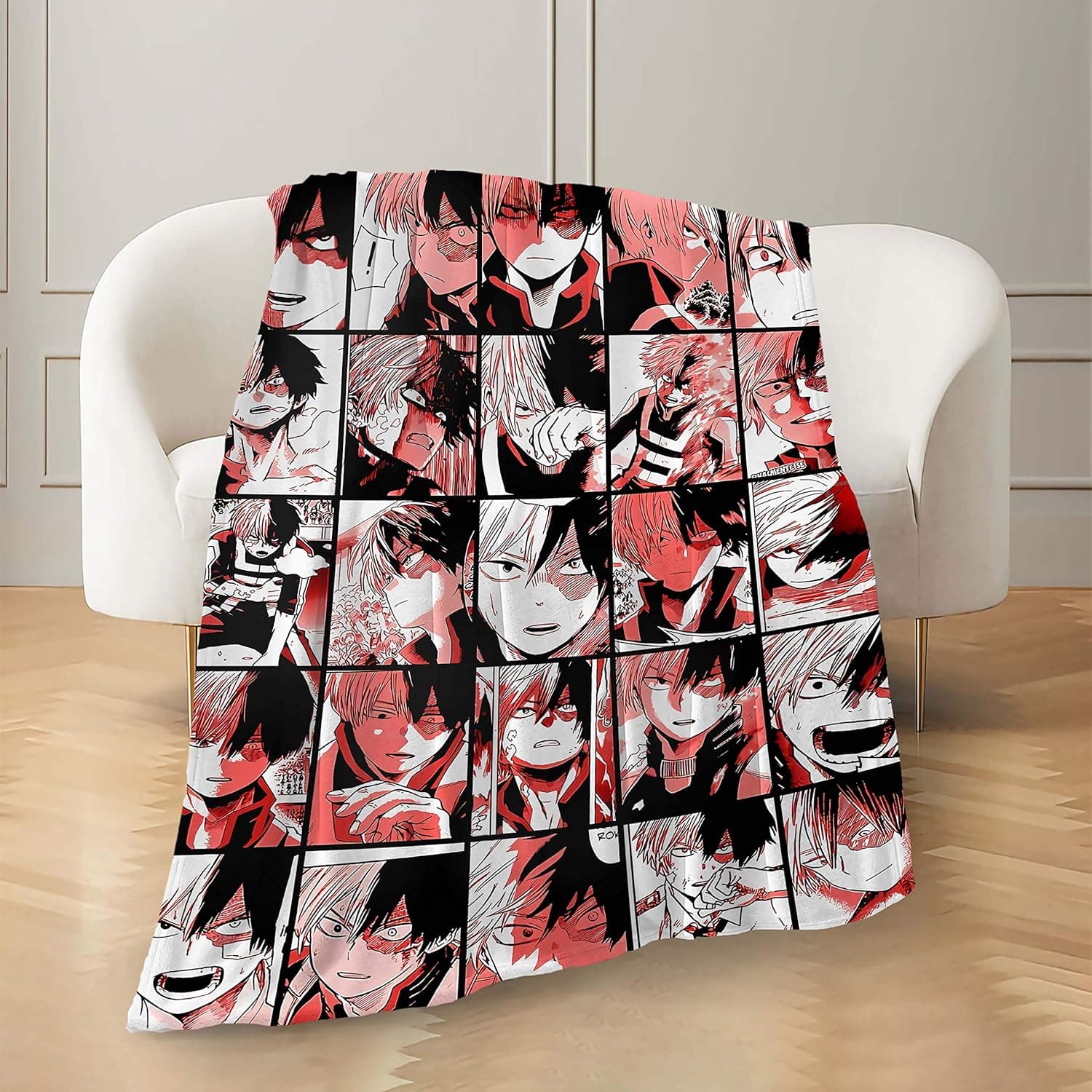 Mha Todoroki Shoto Throw Blanket Flannel Microfiber Soft Comfortable Anti-Pilling Fuzzy Warm Light Weight Adult Children Bed Sofa Couch Travel Quilt Tapestry 60"" X50