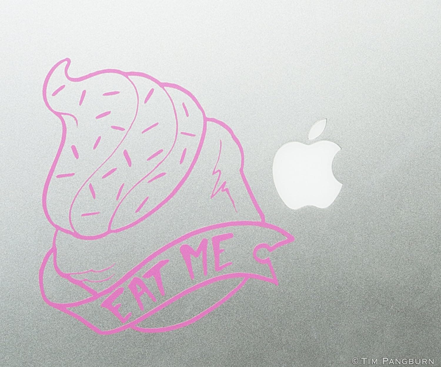 Eat Me Delicious Bakery Frosted Cupcake with Sprinkles and Jimmies MacBook Laptop Vinyl Decal PINK Sticker Children Kids Restaurant Baking Kitchen Oven