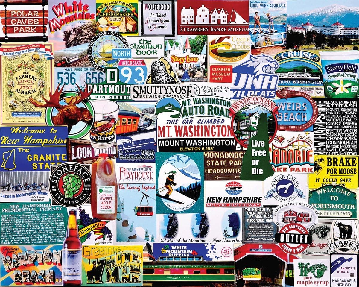 White Mountain Puzzles I Love New Hampshire Jigsaw Puzzle - 1000 Piece Jigsaw Puzzle