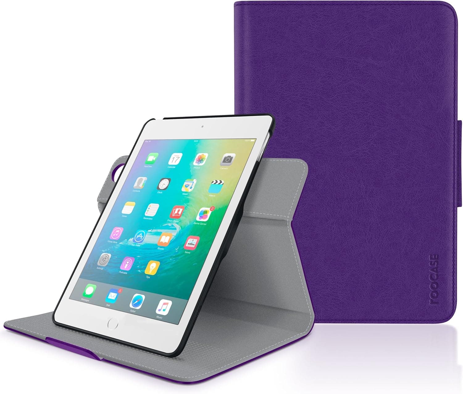 iPad Mini 3 Case, rooCASE Orb Folio iPad Mini Leather Case Smart Cover with Sleep/Wake Feature for Apple iPad Mini 3 2 1, Purple - Patented Complete Lifestyle Solution