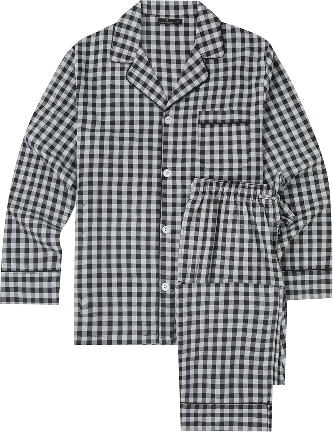 Noble Mount Mens Premium 100% Cotton Woven Pajama Sleepwear Set