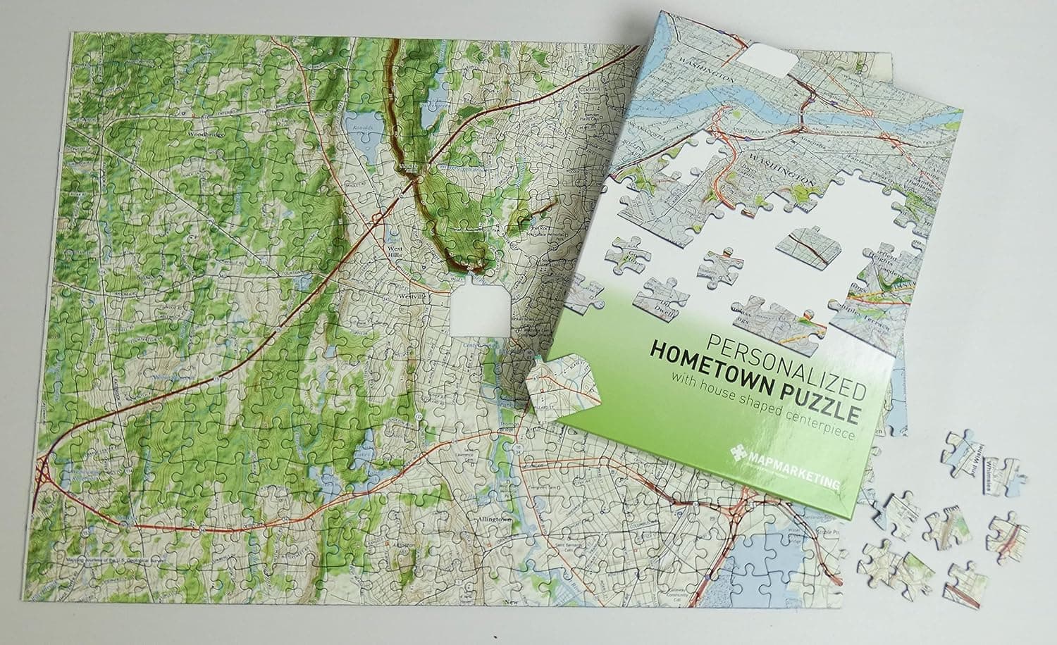 My Hometown Personalized Map Jigsaw Puzzle - 400 Piece Jigsaw Puzzle, House Warming Gift Ideas, Puzzle Lovers Gift, Map Gift, New Home Gift, First Home Gift