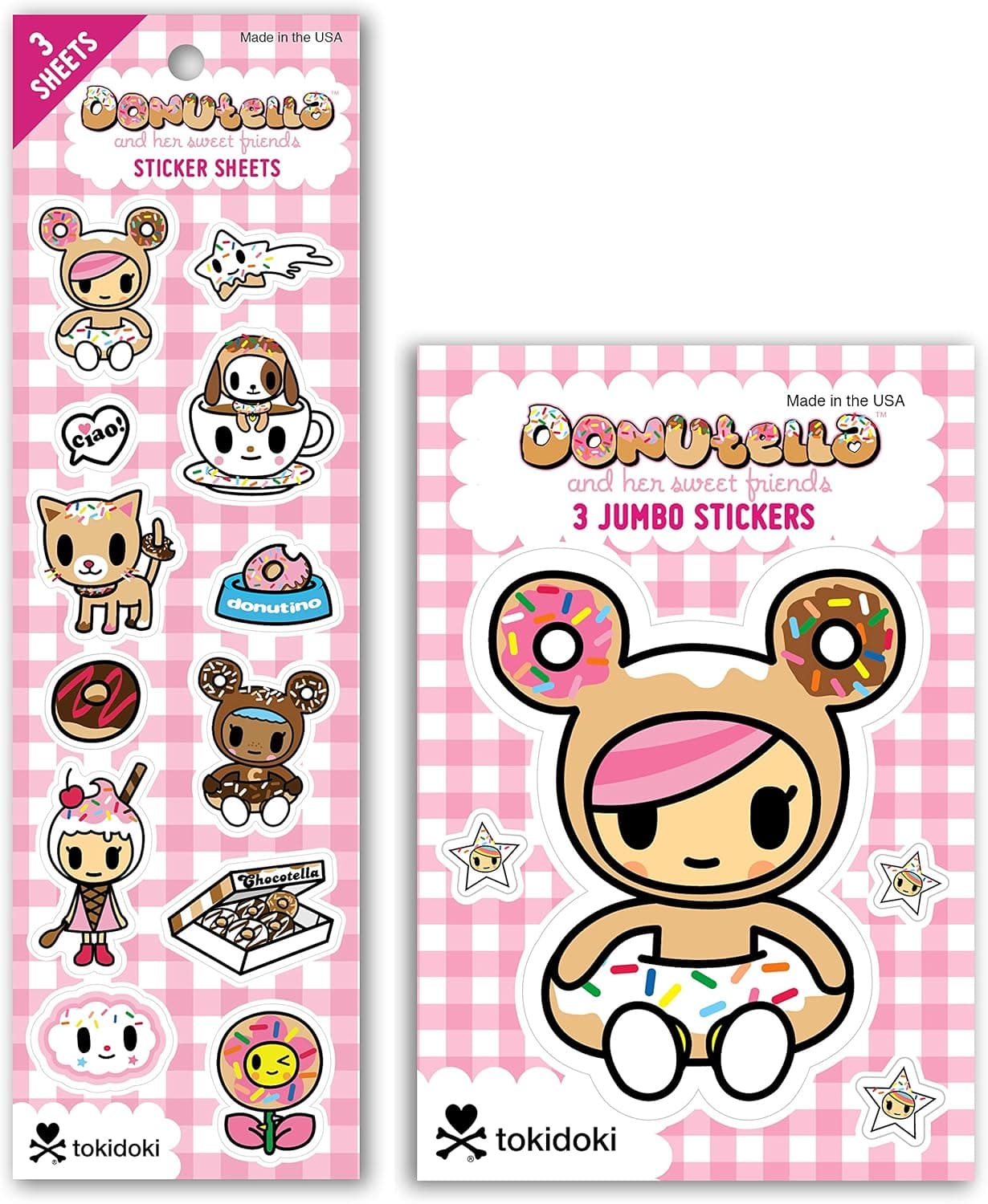 Re-marks Tokidoki Donutella Sticker Sheet and Jumbo Sticker (3 Sticker Sheets & 3 Jumbo Sticker Sheets)