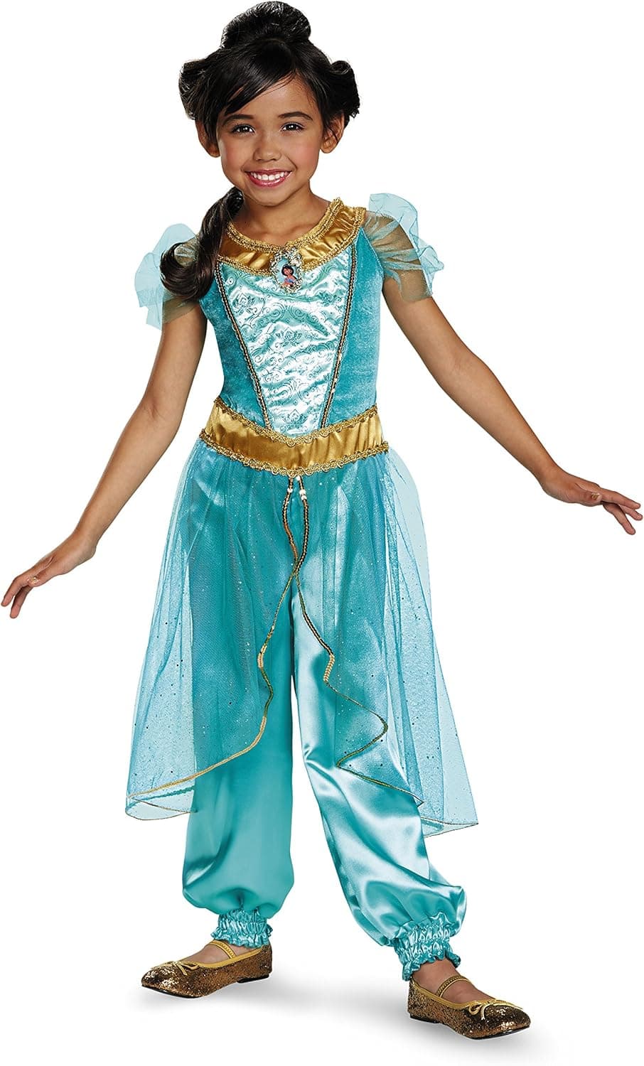 Jasmine Deluxe Disney Princess Aladdin Costume, Small/4-6X