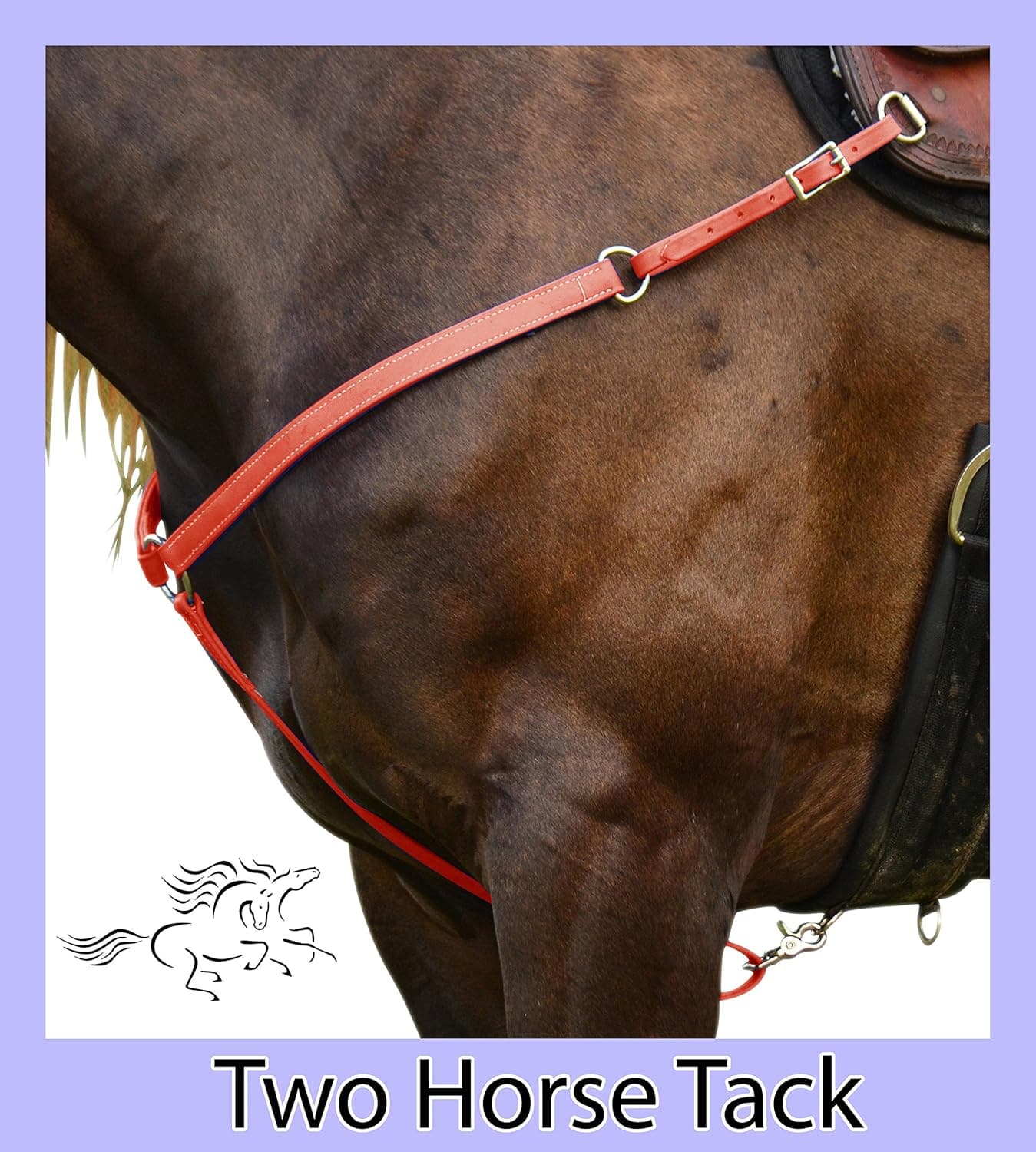 Western Breastcollar Made From Beta Biothane - Draft Size, Red Color