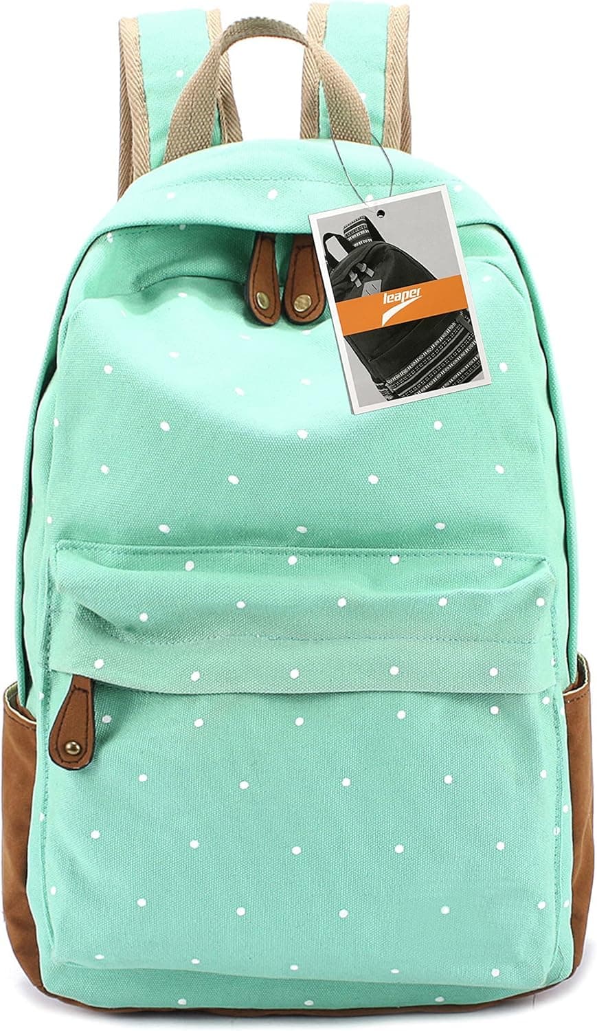 TOPERIN Casual Style Canvas Laptop Backpack School Bag Travel Daypack Handbag with Laptop Lining (Water Blue)