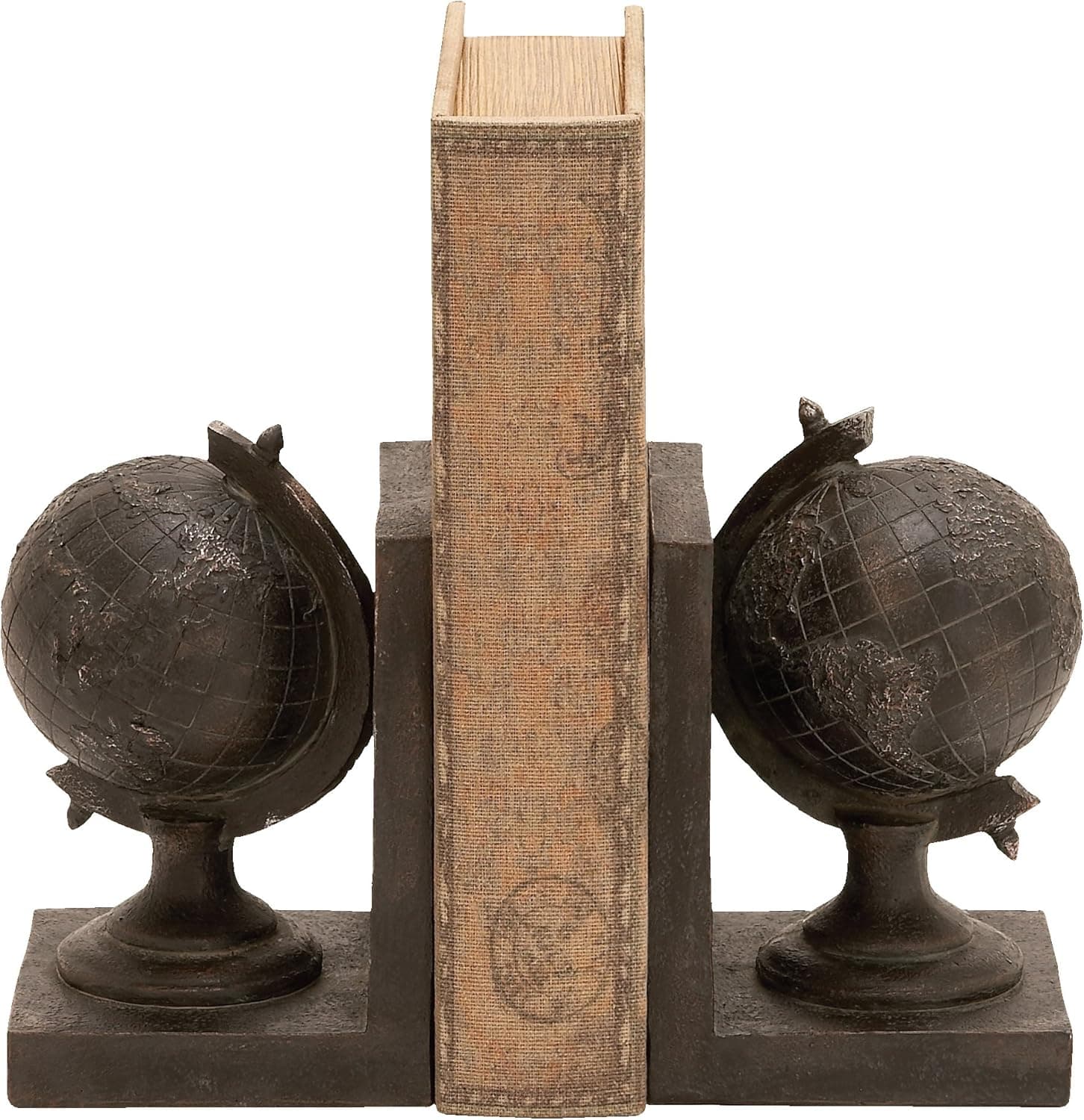 Deco 79 World Globe Themed Book End Set
