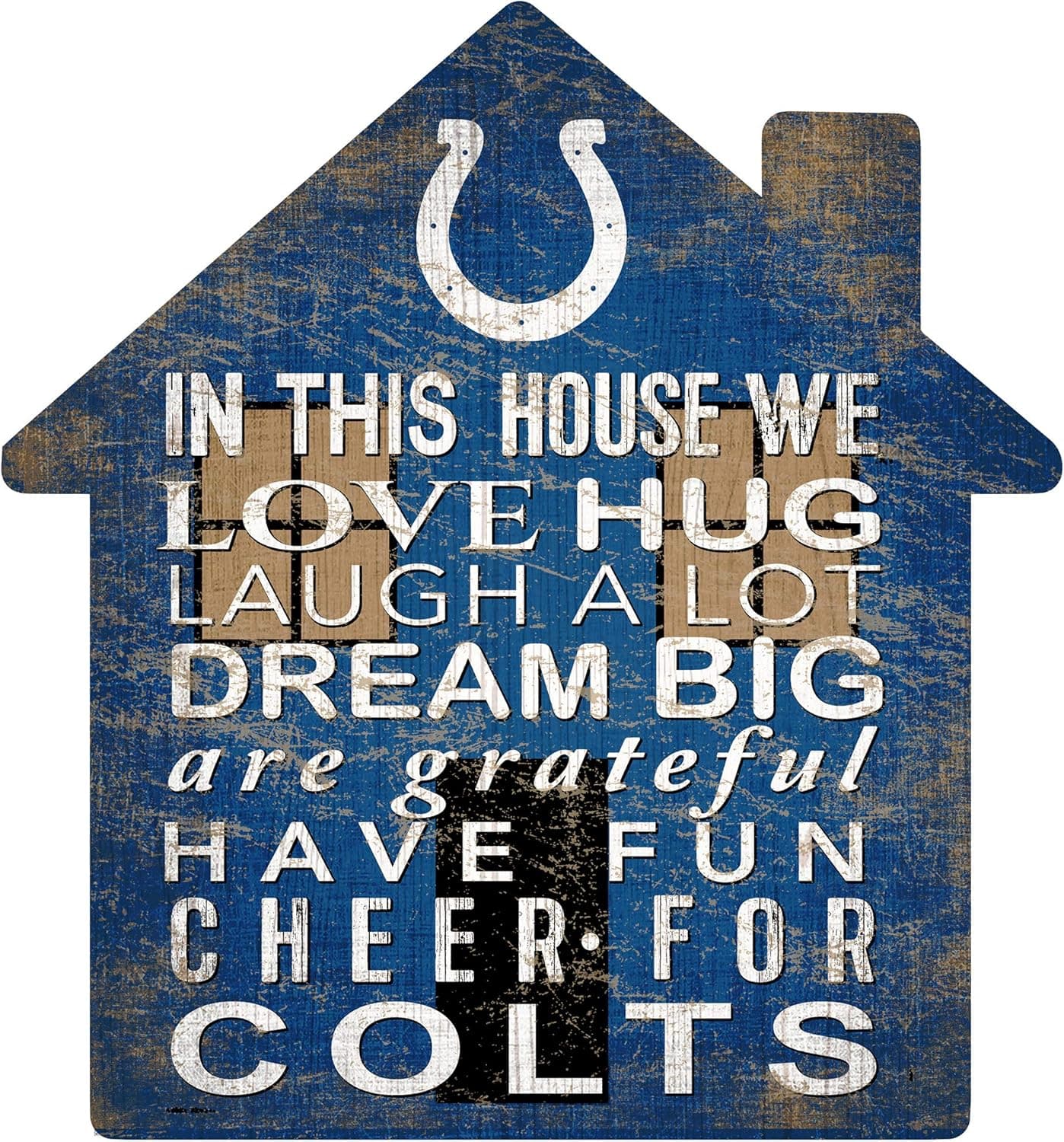 Fan Creations NFL Indianapolis Colts Unisex Indianapolis Colts House Sign, Team Color, 12 inch
