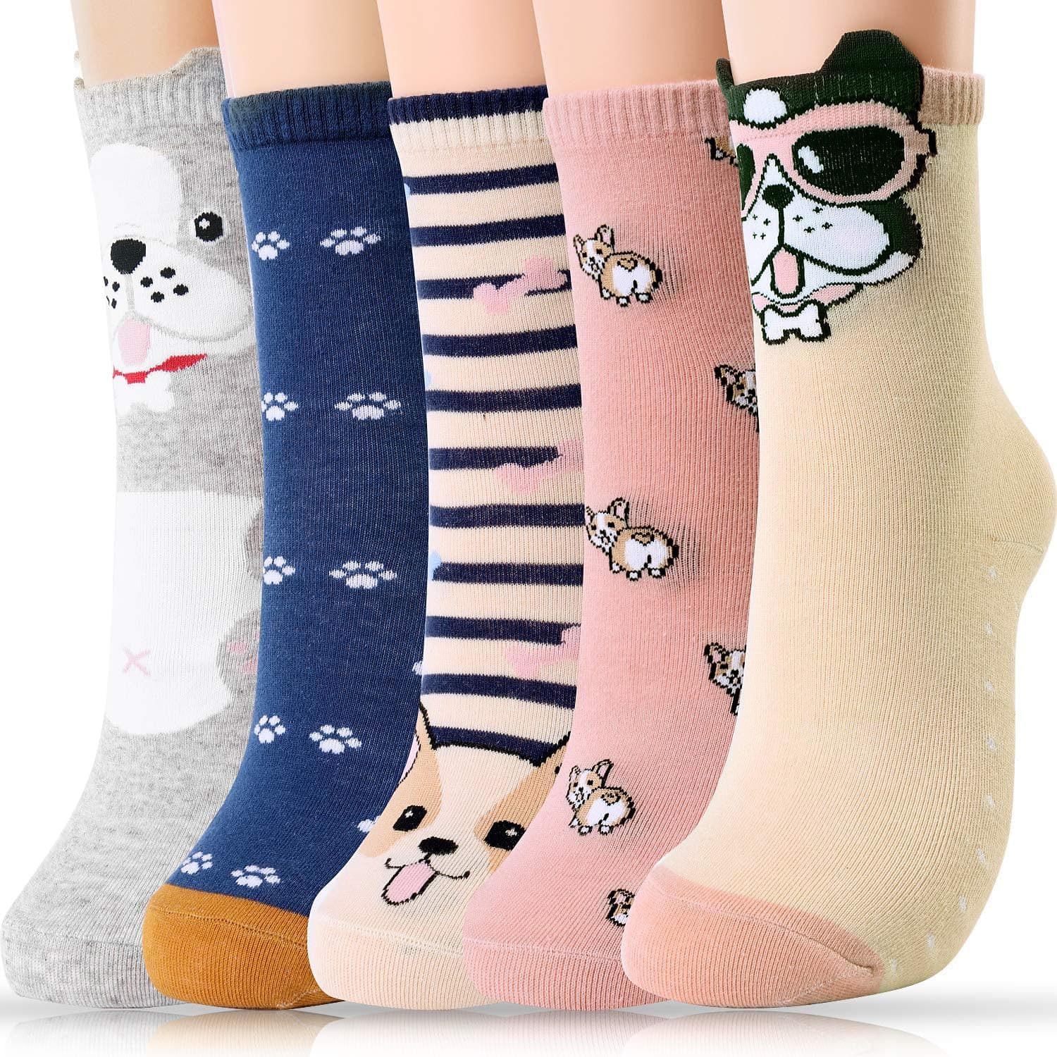 Jeasona Women’s Corgi Dog Socks Cotton Fun Funny Novelty Funky Cool Cute Gifts