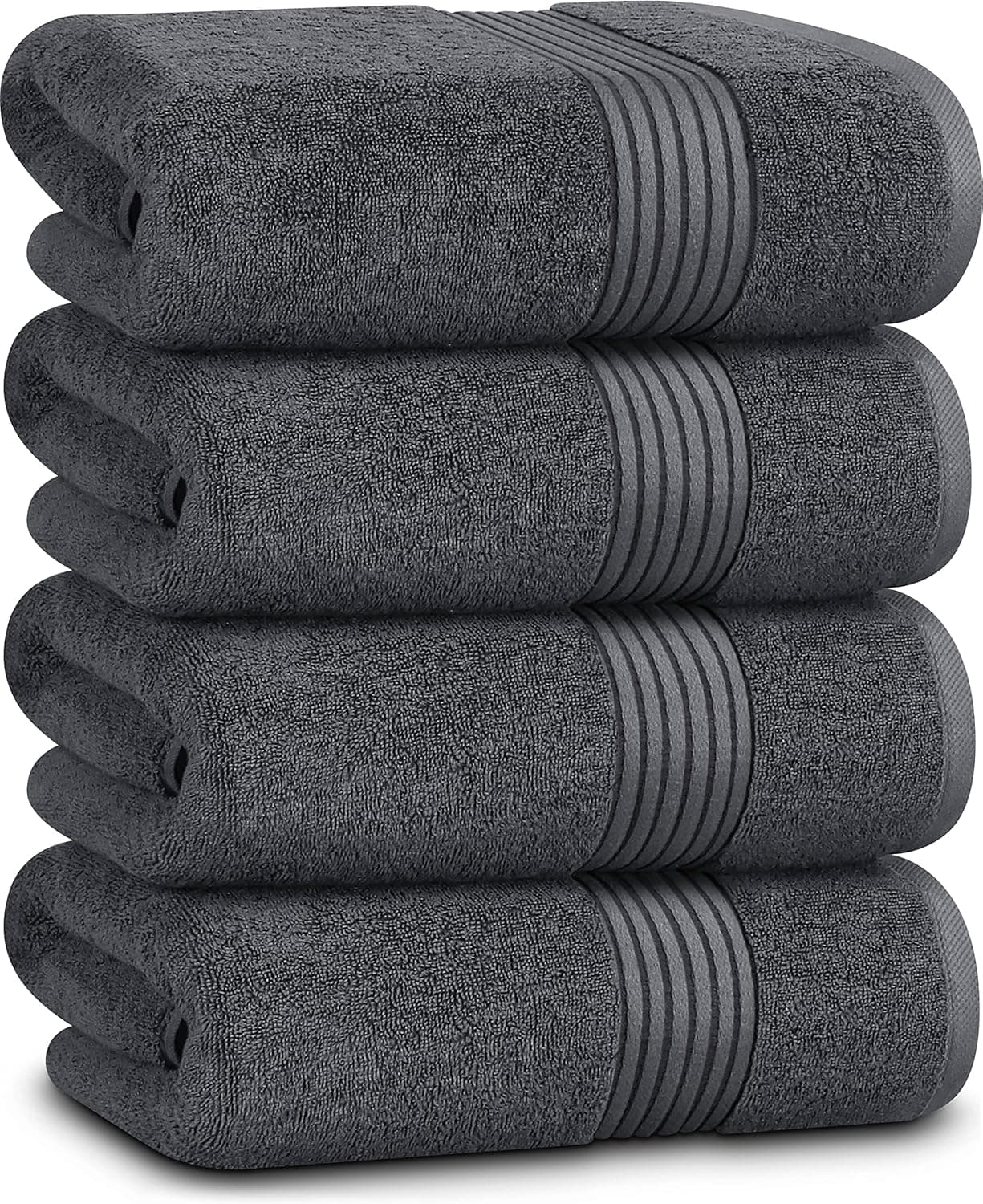 Utopia Towels 4 Piece Luxury Bath Towels Set, (27 x 54 Inches) 100% Ring Spun Cotton 600GSM, Lightweight and Highly Absorbent Quick Drying Towels for Bathroom, Gym, Spa, and Hotel (Grey)