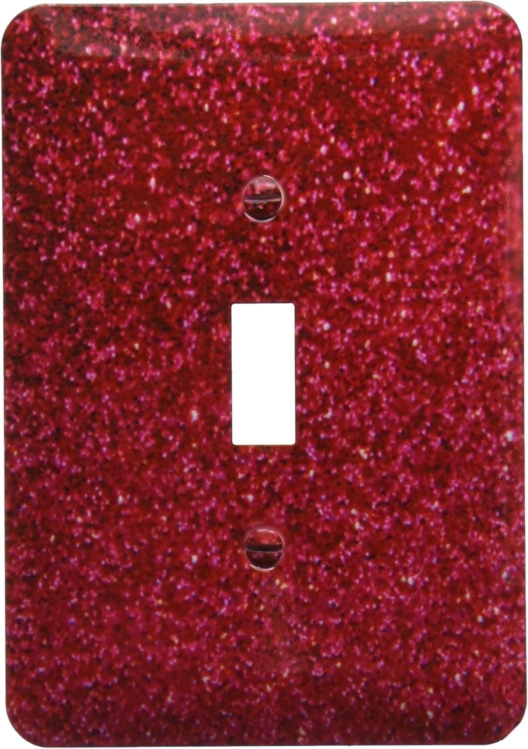 3dRose lsp_112927_1 Red Faux Glitter Photo of Glittery Texture Glam Matte Sparkly Bling Glam Bold Stylish Girly Light Switch Cover