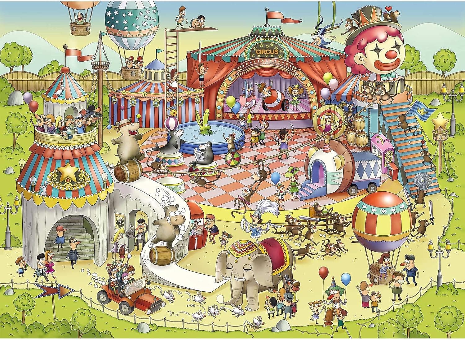 little tigger 1000 Piece Jigsaw Puzzles for Adults and Kids - Circus Puzzles Family Large Puzzles Game Toys Gift