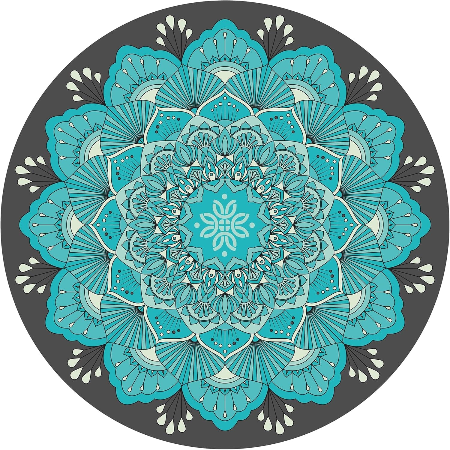LERYG Pilates Mat Round Oversize Yoga Mat Suede Rubber Non-Slip Dia 140cm Exercise Mat Meditation Mat Workout Mat for Home Outdoor