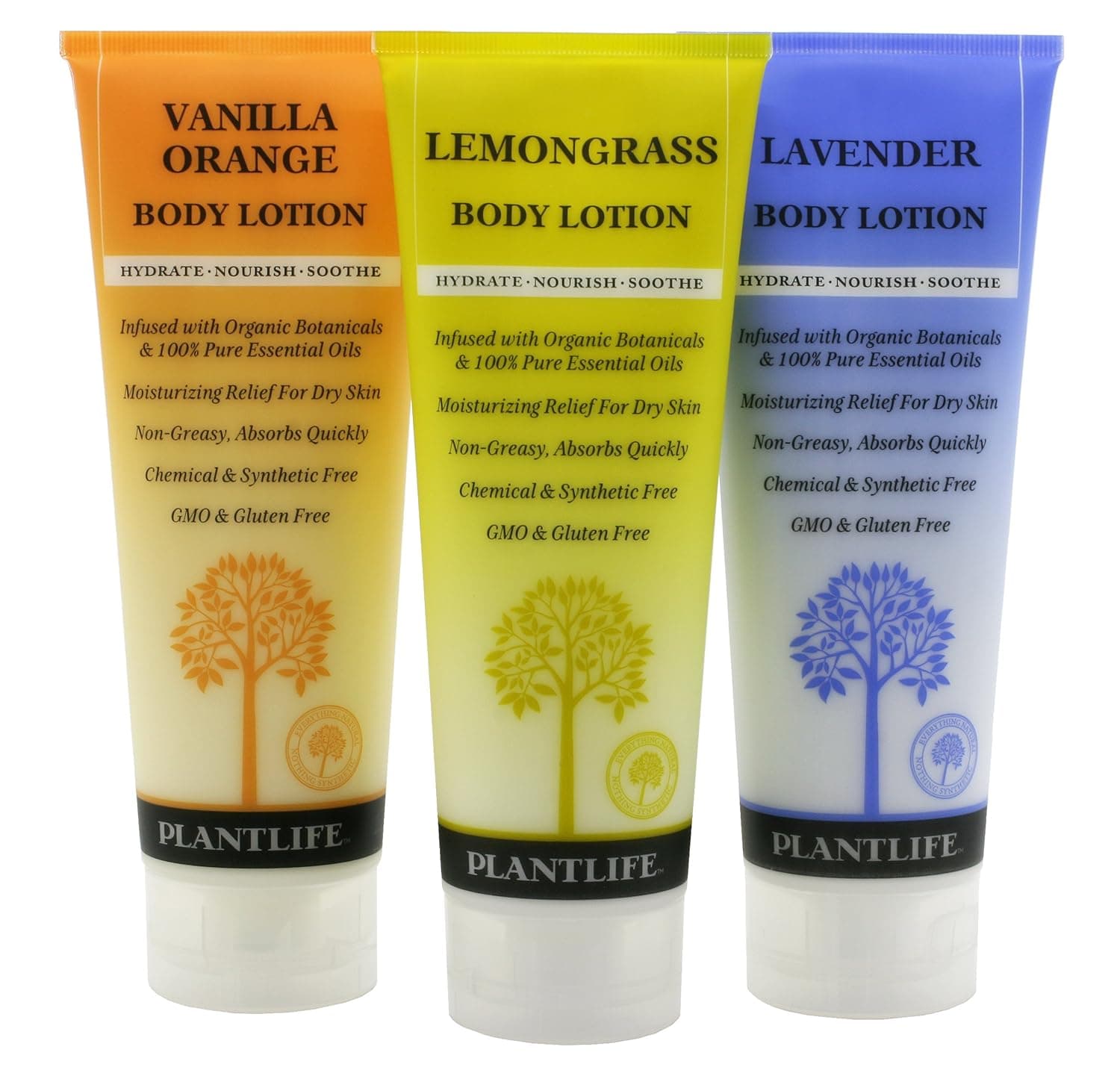 Plantlife Body Lotion 3-Pack - Made With Natural Ingredients - Made in USA 8 oz