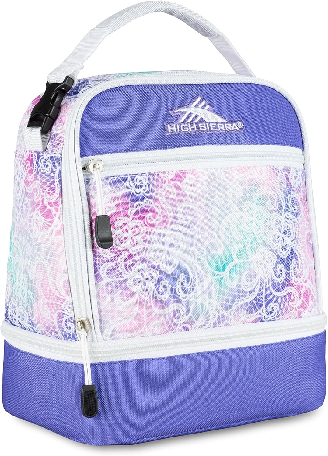 High Sierra Stacked Compartment Lunch Bag, Delicate Lace/Lavender/White, One Size