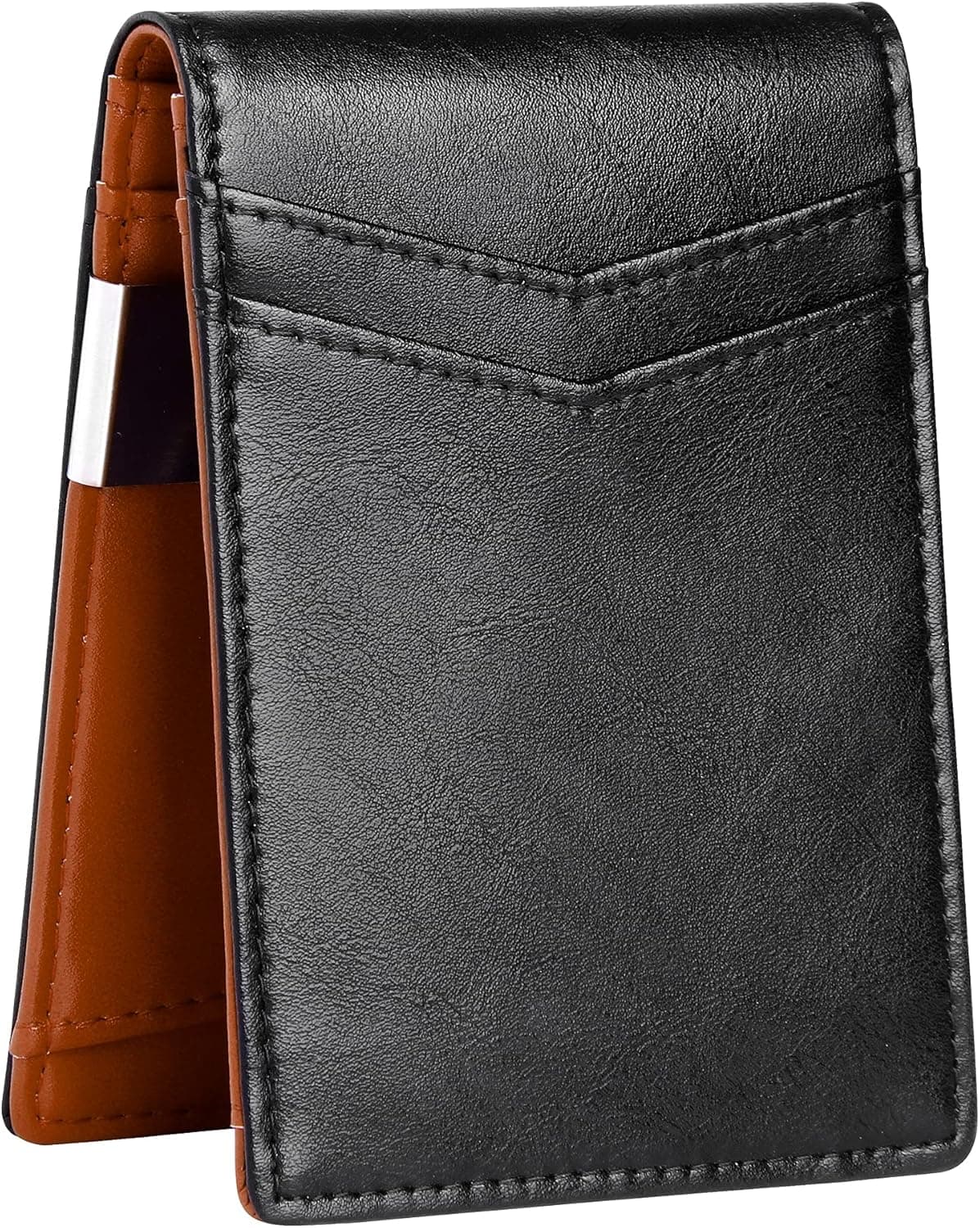 GEEAD Wallet for Men with Money Clip RFID Blocking 13 Card Slots Slim Minimalist Front Pocket Leather Wallets Gift Box