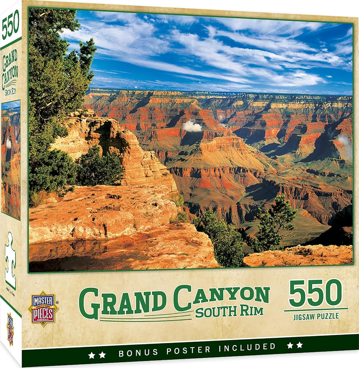 MasterPieces 550 Piece Jigsaw Puzzle For Adults, Family, Or Kids - Grand Canyon South Rim - 18"x24"