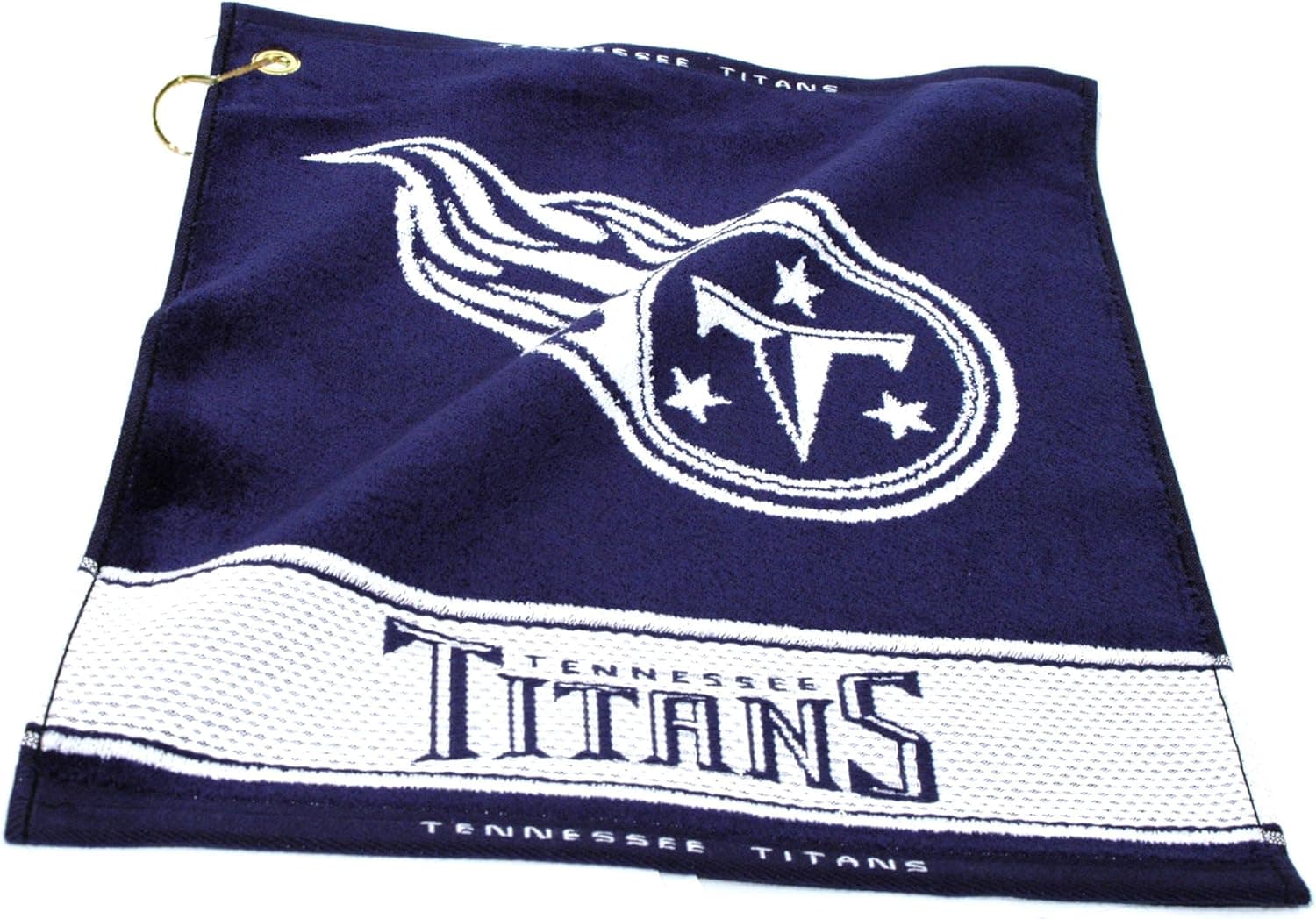Team Golf NFL Jacquard Woven Golf Towel, 16" x 19", 100% Cotton, Attach to Golf Bag with Corner Hook