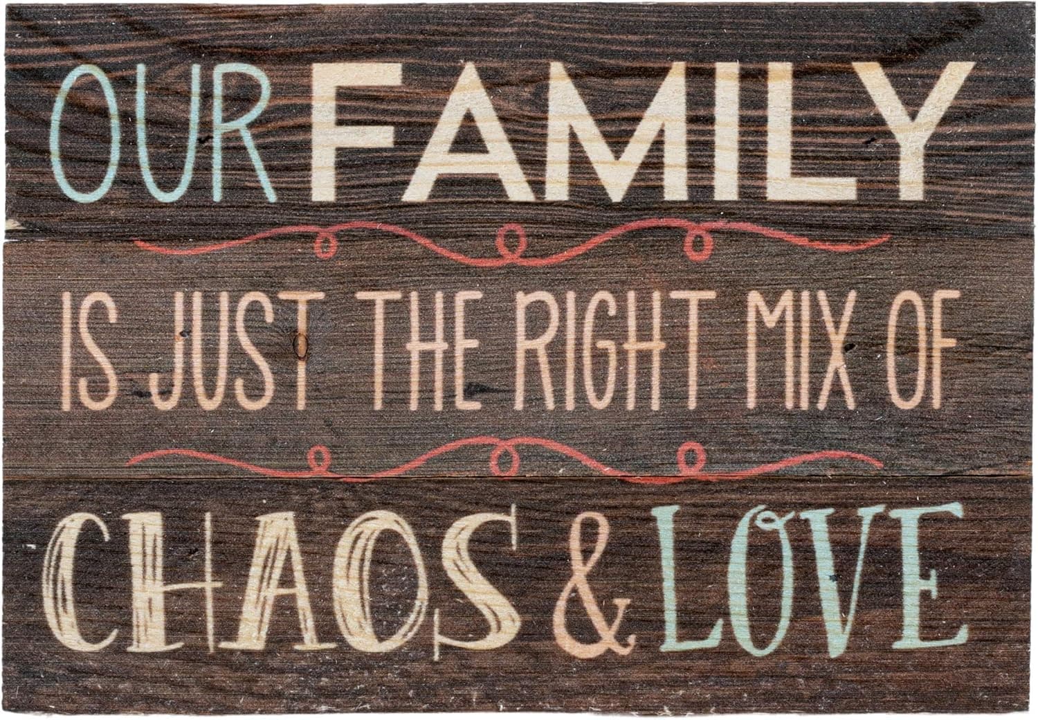 P. Graham Dunn Our Family Dark Stained Plank 5 x 7 Small Wood Plank Design Plaque Sign