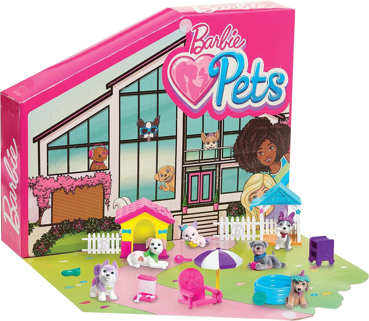 Barbie Pets Dreamhouse Pet Surprise Playset, Includes 6 Pets, Two Pet Homes, and Over 15 Accessories, Amazon Exclusive, by Just Play