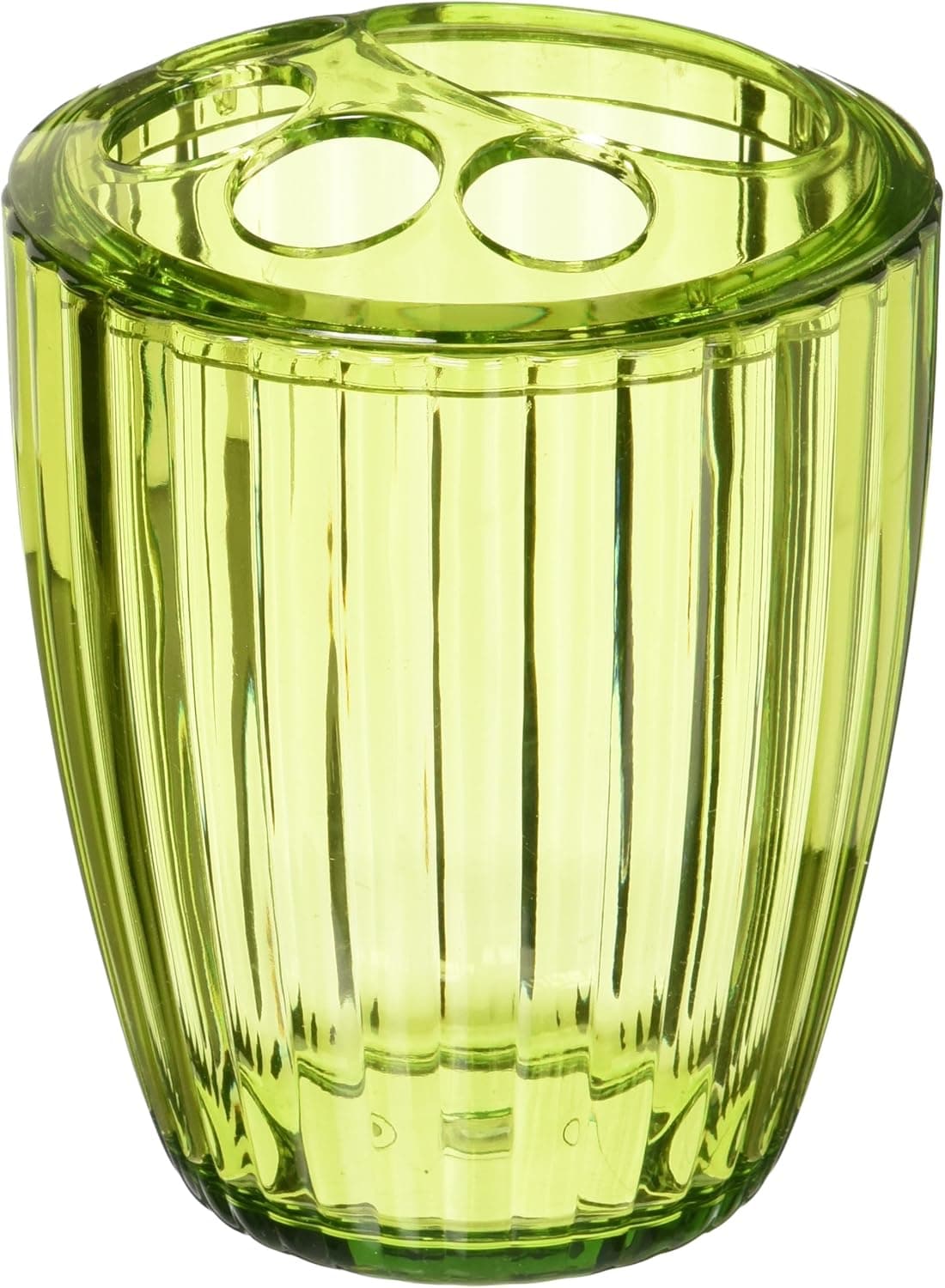 Carnation Home Fashions Ribbed Acrylic Toothbrush Holder, Palm Green