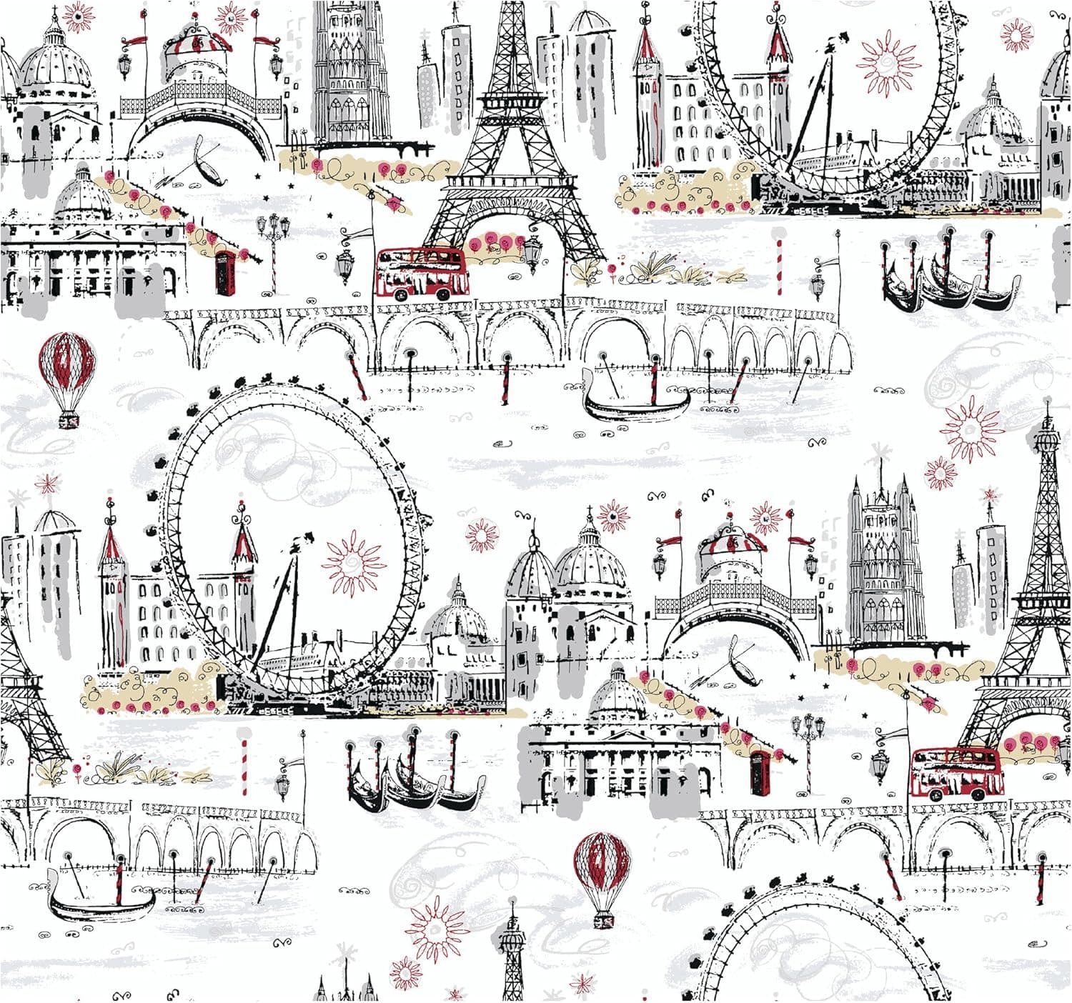 York Wallcoverings Novelty Euro Scenic Spray and Stick Removable Wallpaper, Blue